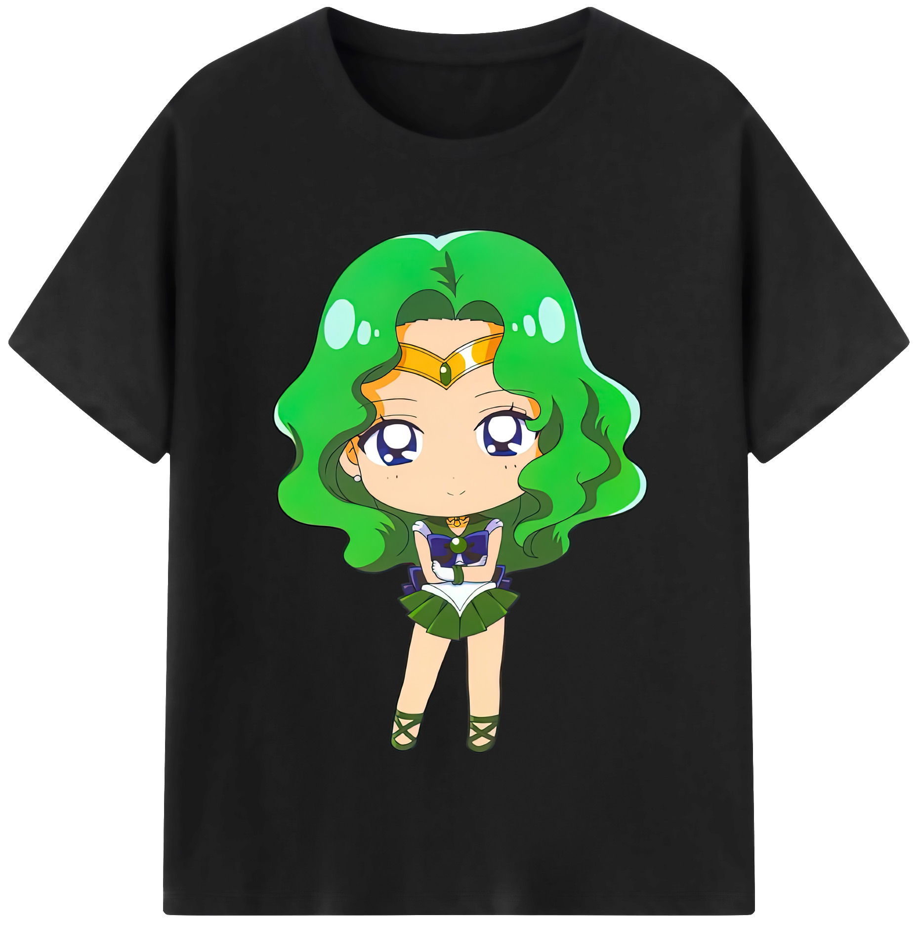 （画像用） 美少女戦士セーラームーン 海王 みちる（かいおう みちる） Sailor Moon Kaiou Michiru 綿100％半袖Tシャツ（フロントプリント）