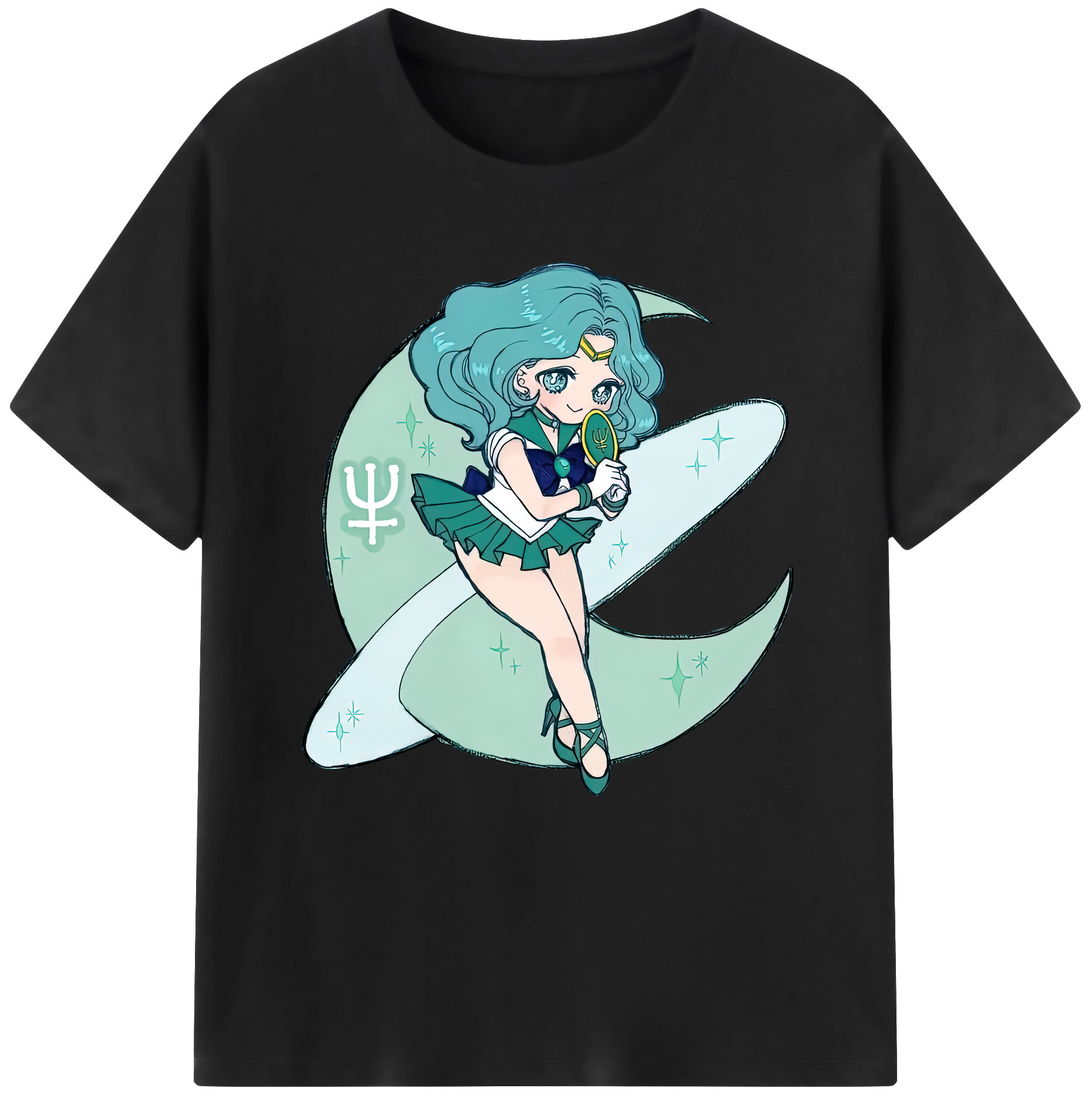（画像用） 美少女戦士セーラームーン 海王 みちる（かいおう みちる） Sailor Moon Kaiou Michiru 綿100％半袖Tシャツ（フロントプリント）