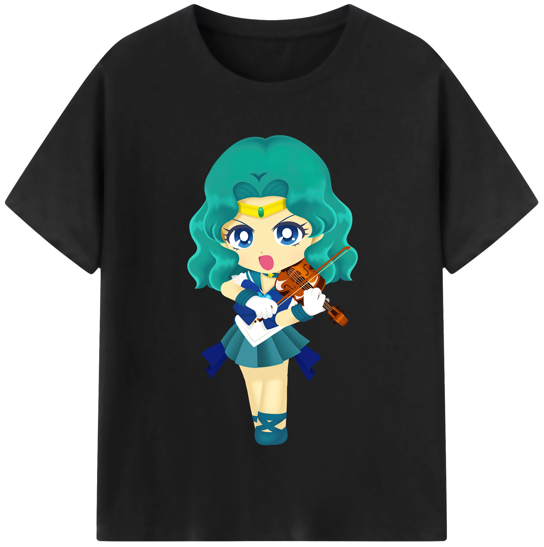 （画像用） 美少女戦士セーラームーン 海王 みちる（かいおう みちる） Sailor Moon Kaiou Michiru 綿100％半袖Tシャツ（フロントプリント）