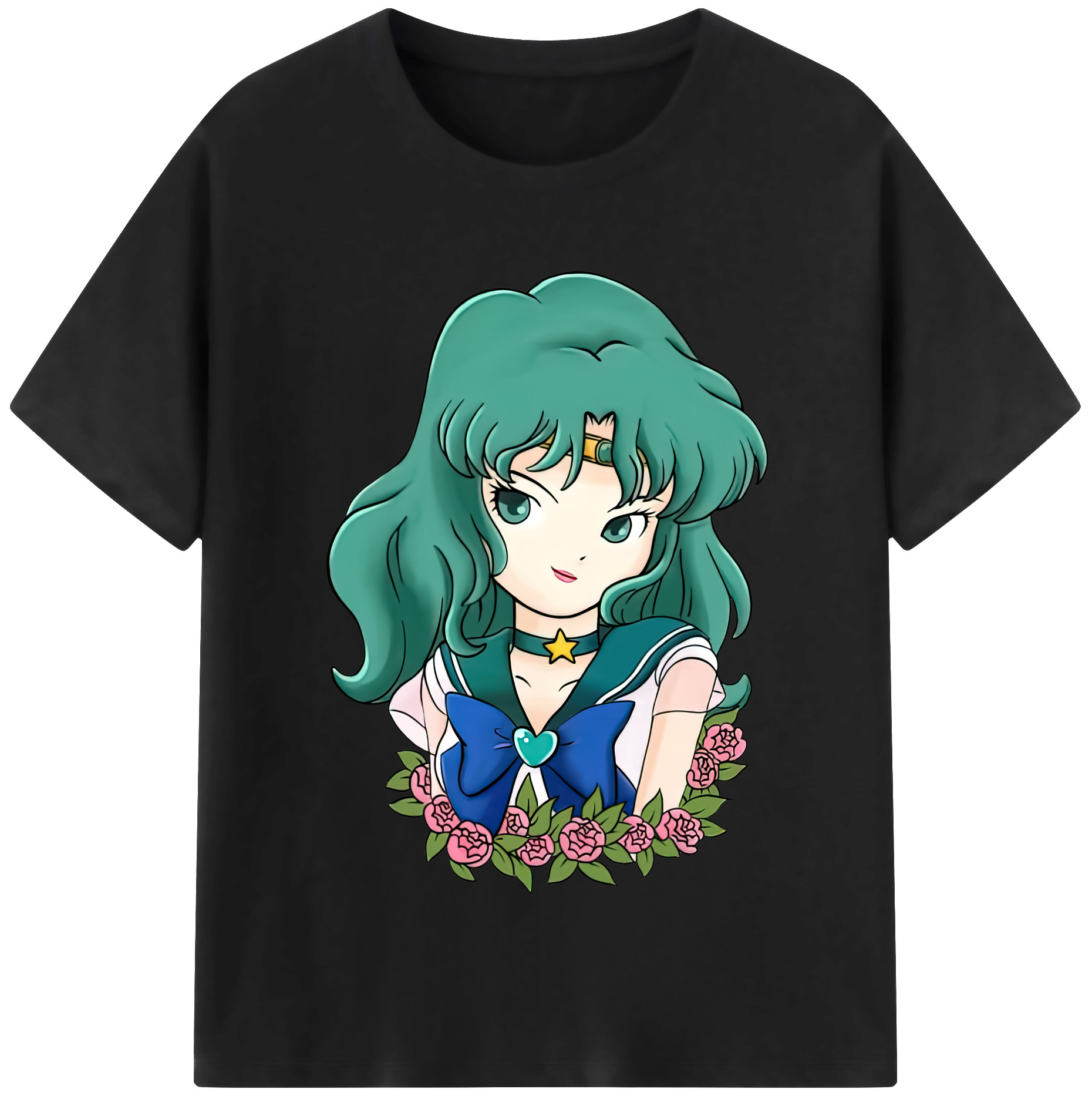 （画像用） 美少女戦士セーラームーン 海王 みちる（かいおう みちる） Sailor Moon Kaiou Michiru 綿100％半袖Tシャツ（フロントプリント）