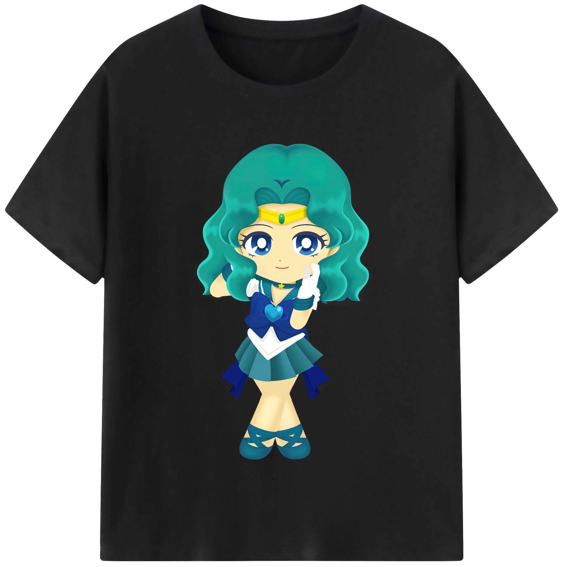 （画像用） 美少女戦士セーラームーン 海王 みちる（かいおう みちる） Sailor Moon Kaiou Michiru 綿100％半袖Tシャツ（フロントプリント）