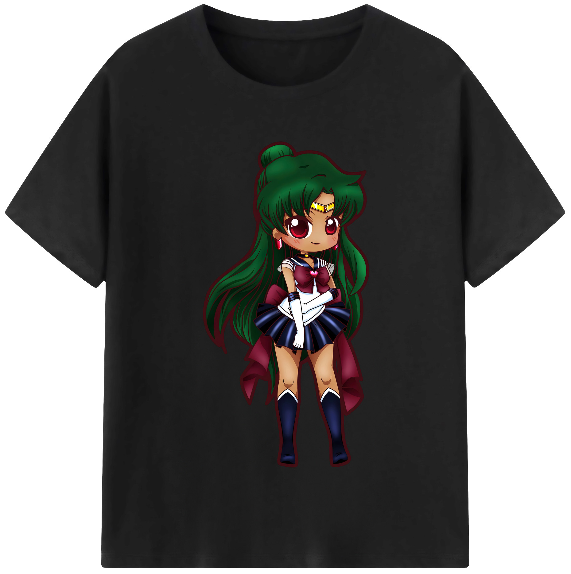 （画像用） 美少女戦士セーラームーン 冥王せつな Sailor Moon Meiou Setsuna 綿100％半袖Tシャツ（フロントプリント）