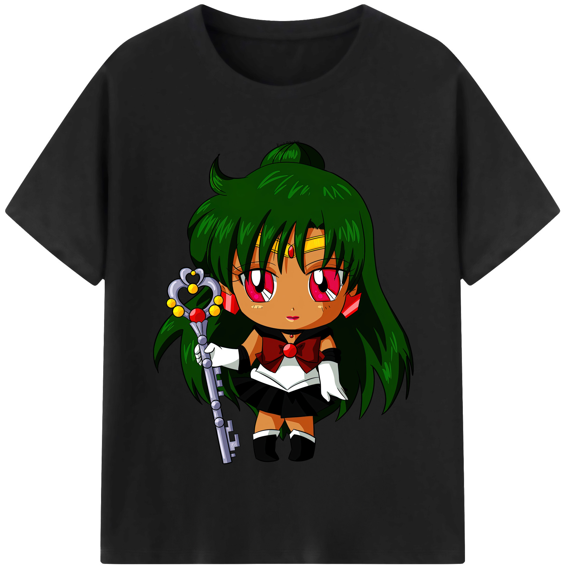 （画像用） 美少女戦士セーラームーン 冥王せつな Sailor Moon Meiou Setsuna 綿100％半袖Tシャツ（フロントプリント）