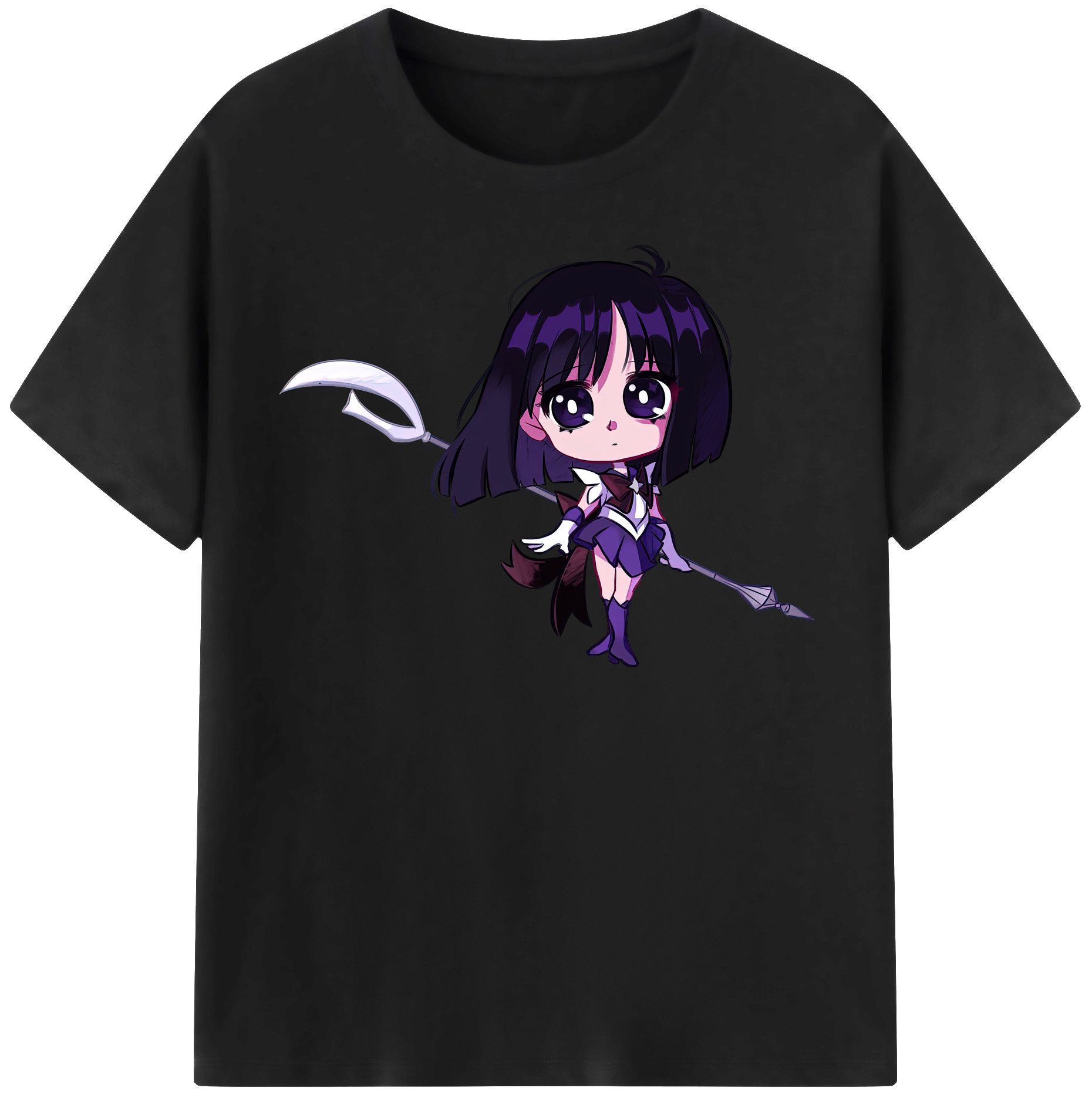 （画像用） 美少女戦士セーラームーン 土萠ほたる Sailor Moon Tomoe Hotaru （セーラーサターン；Sailor Saturn） 綿100％半袖Tシャツ（フロントプリント）