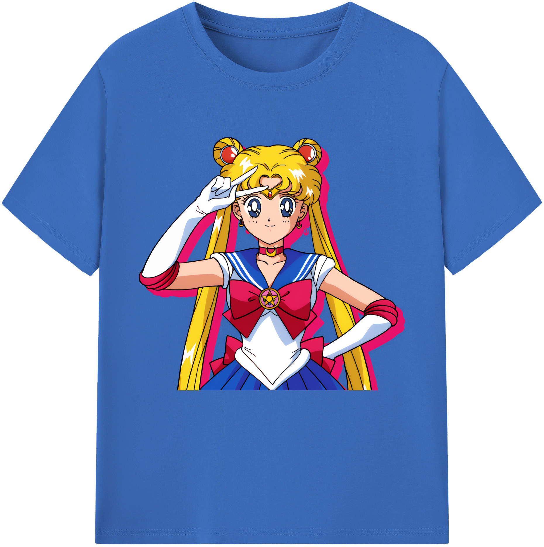 （画像用） 美少女戦士セーラームーン 月野 うさぎ つきの うさぎ Sailor Moon Tsukino Usagi 綿100％半袖Tシャツ（フロントプリント）