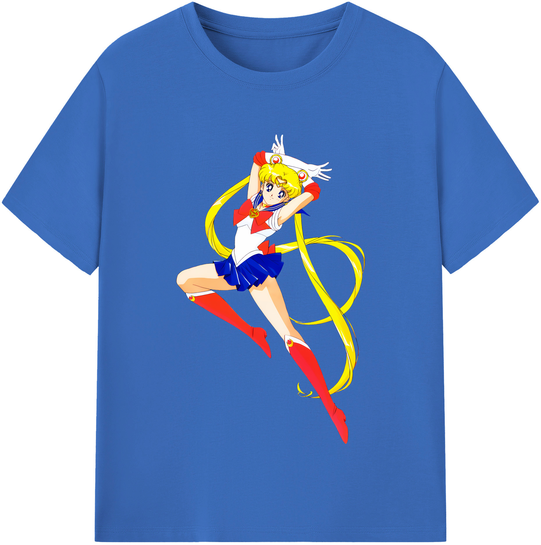 （画像用） 美少女戦士セーラームーン 月野 うさぎ つきの うさぎ Sailor Moon Tsukino Usagi 綿100％半袖Tシャツ（フロントプリント）