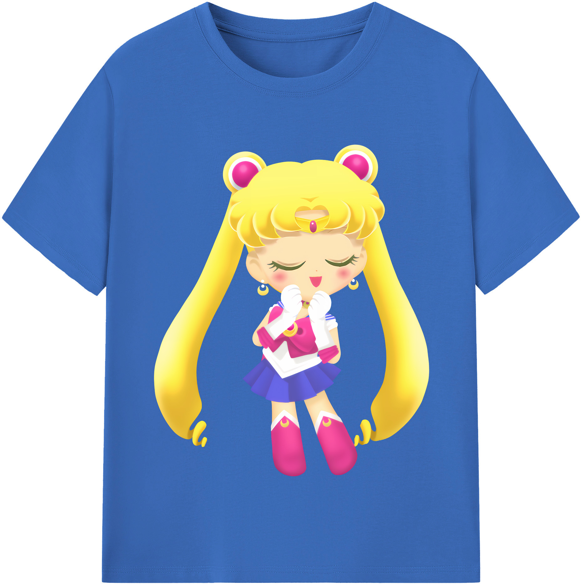 （画像用） 美少女戦士セーラームーン 月野 うさぎ つきの うさぎ Sailor Moon Tsukino Usagi 綿100％半袖Tシャツ（フロントプリント）