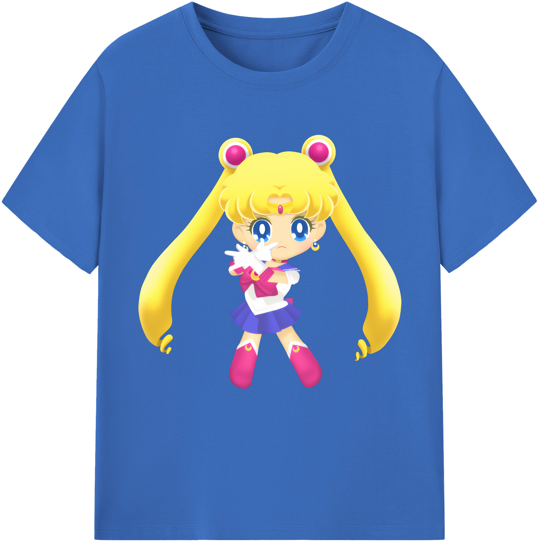 （画像用） 美少女戦士セーラームーン 月野 うさぎ つきの うさぎ Sailor Moon Tsukino Usagi 綿100％半袖Tシャツ（フロントプリント）