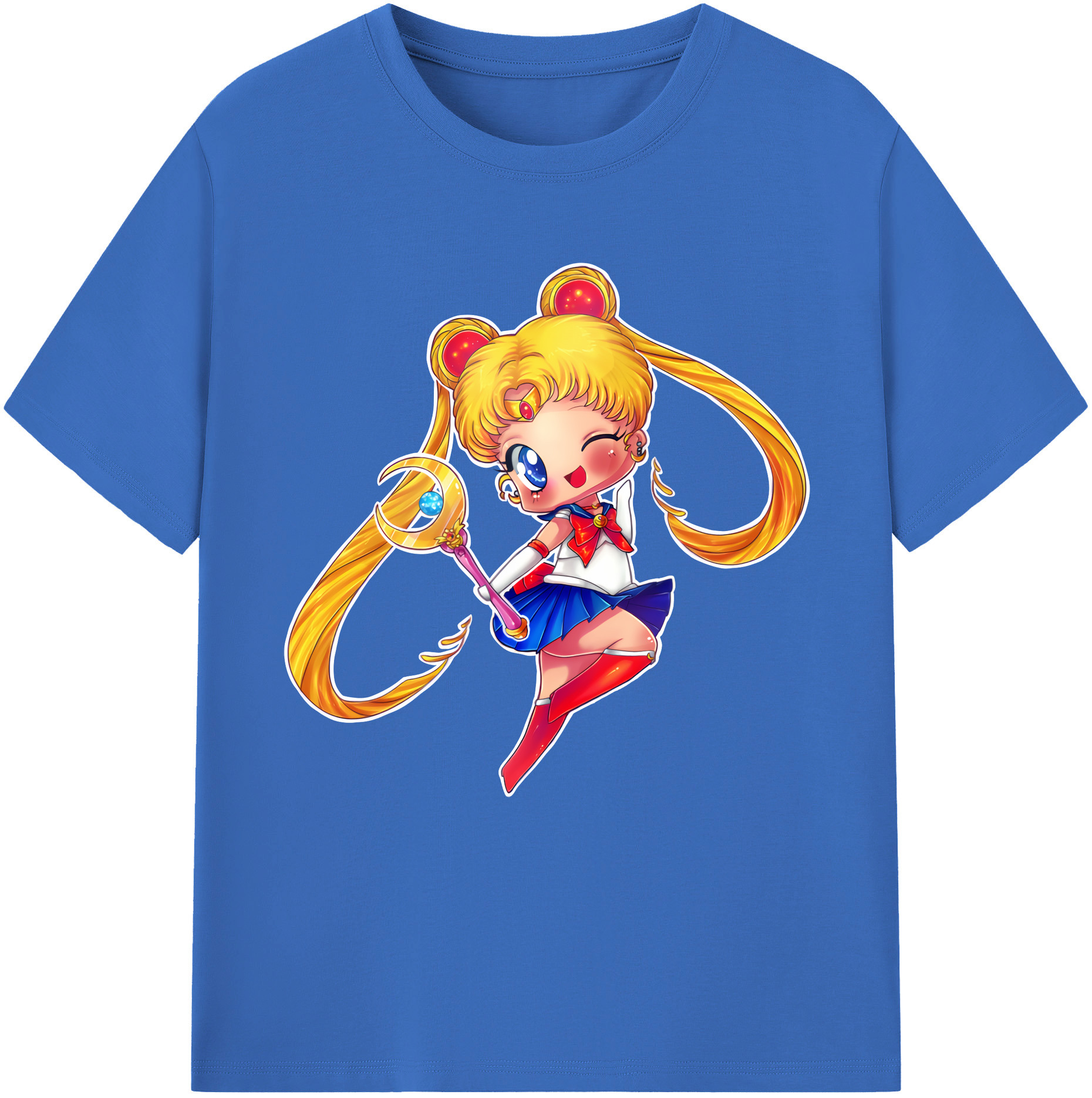 （画像用） 美少女戦士セーラームーン 月野 うさぎ つきの うさぎ Sailor Moon Tsukino Usagi 綿100％半袖Tシャツ（フロントプリント）