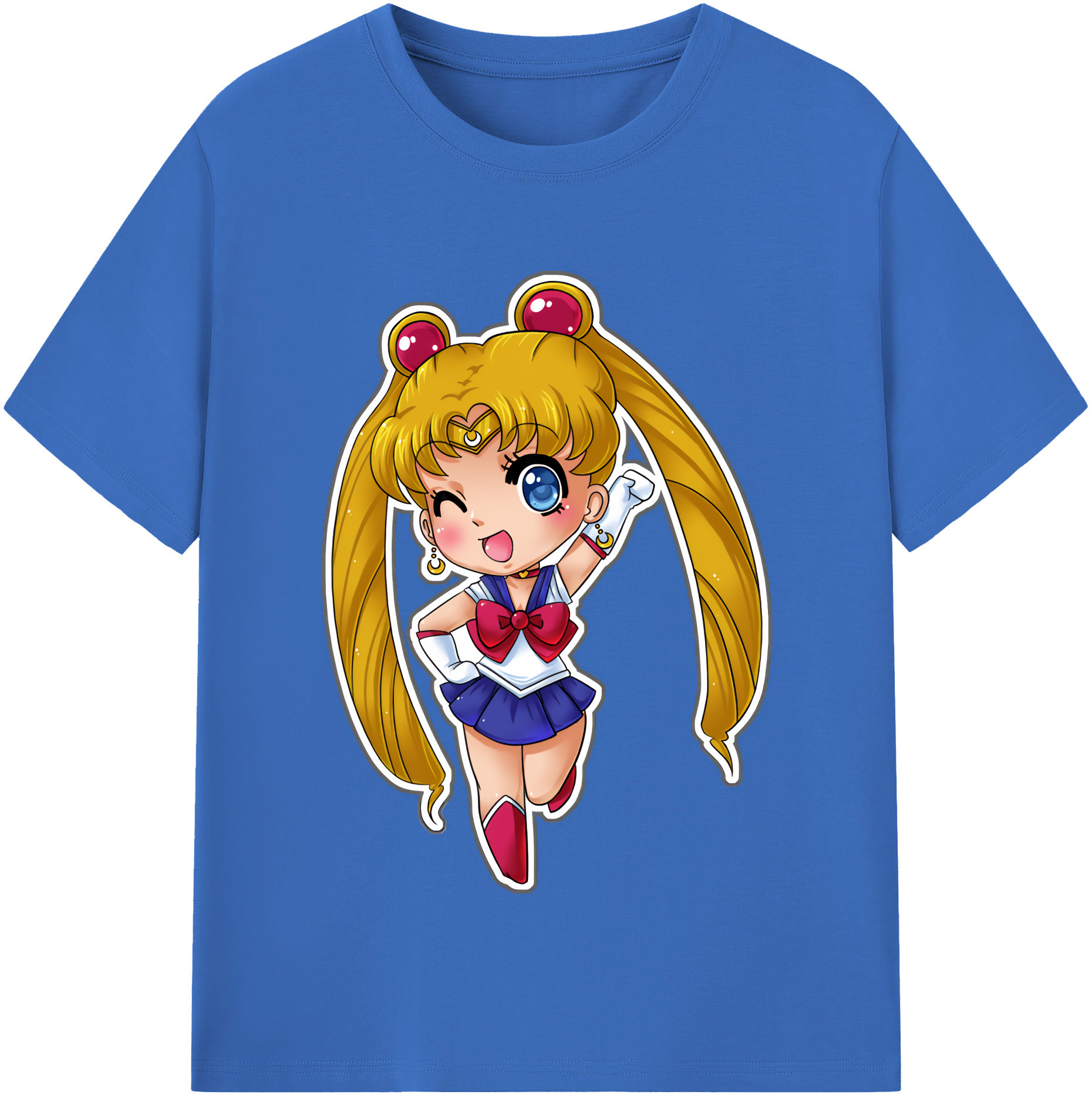 （画像用） 美少女戦士セーラームーン 月野 うさぎ つきの うさぎ Sailor Moon Tsukino Usagi 綿100％半袖Tシャツ（フロントプリント）