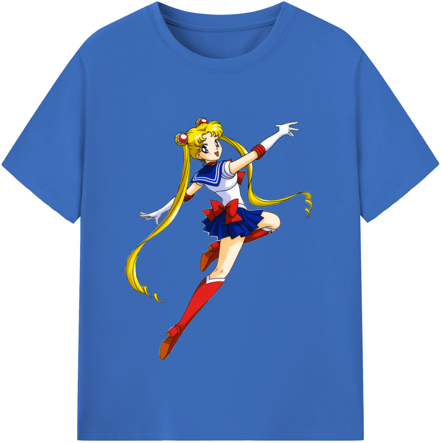 （画像用） 美少女戦士セーラームーン 月野 うさぎ つきの うさぎ Sailor Moon Tsukino Usagi 綿100％半袖Tシャツ（フロントプリント）