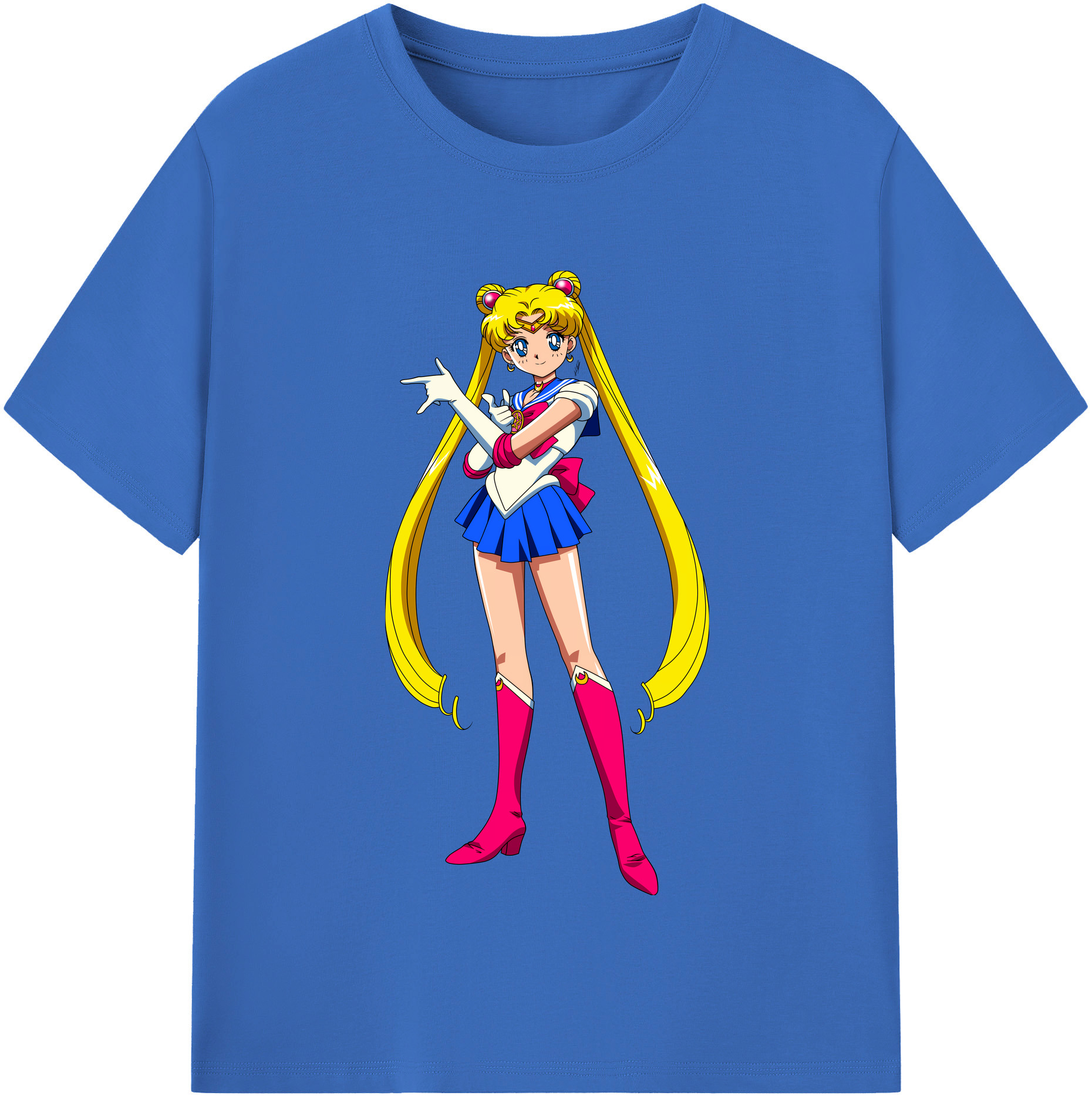 （画像用） 美少女戦士セーラームーン 月野 うさぎ つきの うさぎ Sailor Moon Tsukino Usagi 綿100％半袖Tシャツ（フロントプリント）