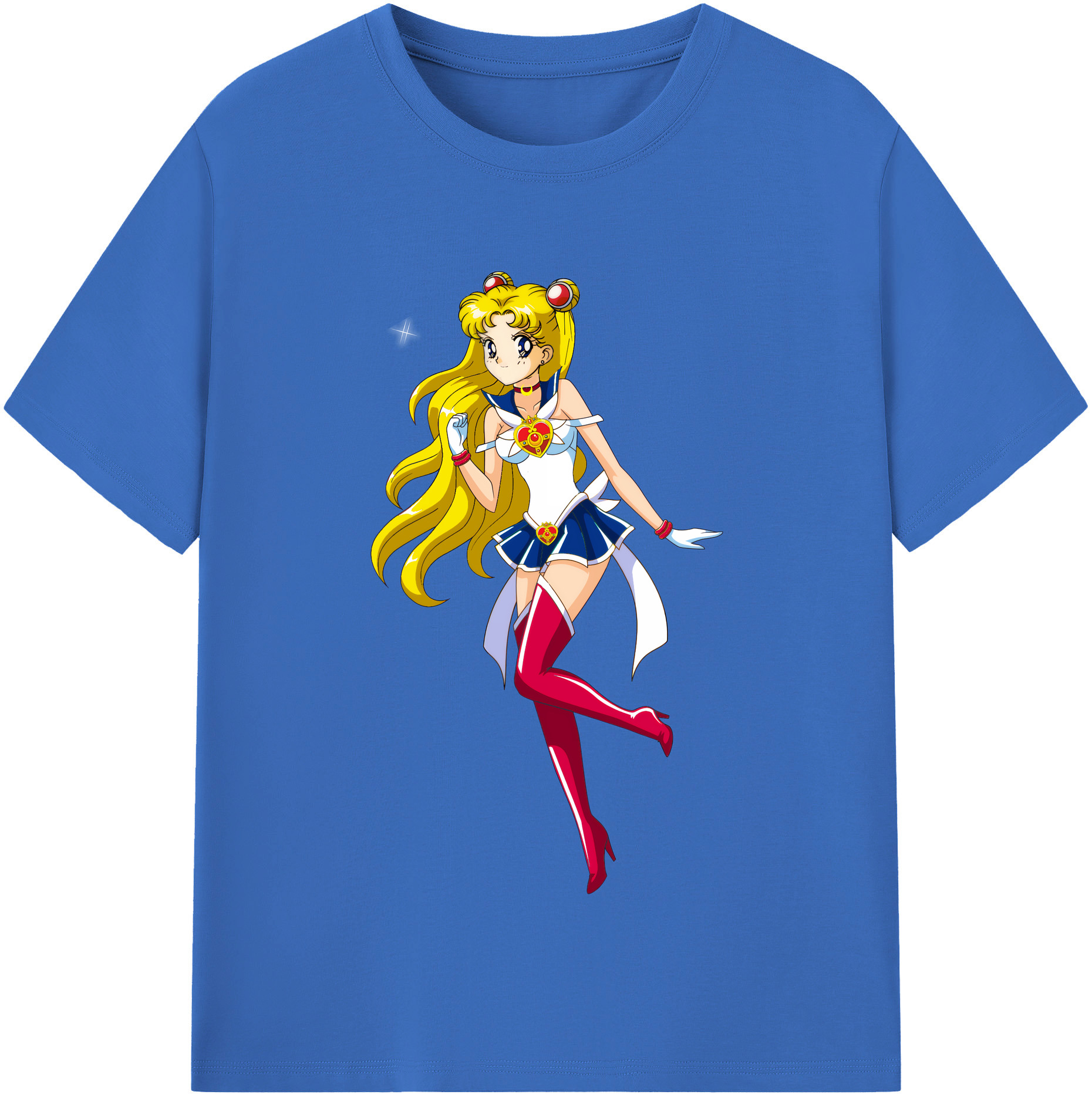 （画像用） 美少女戦士セーラームーン 月野 うさぎ つきの うさぎ Sailor Moon Tsukino Usagi 綿100％半袖Tシャツ（フロントプリント）