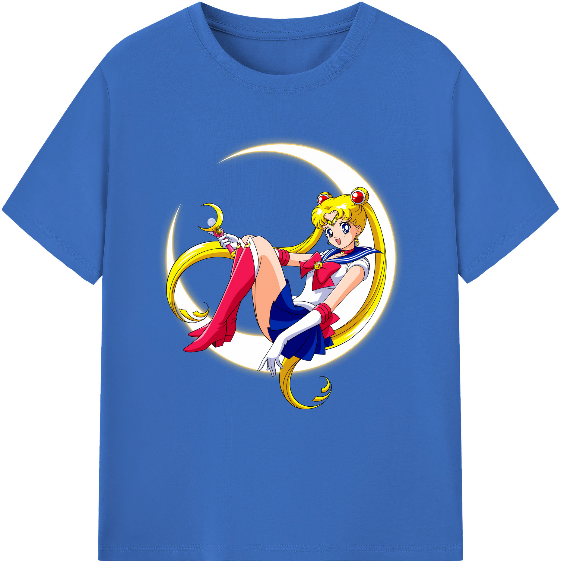 （画像用） 美少女戦士セーラームーン 月野 うさぎ つきの うさぎ Sailor Moon Tsukino Usagi 綿100％半袖Tシャツ（フロントプリント）