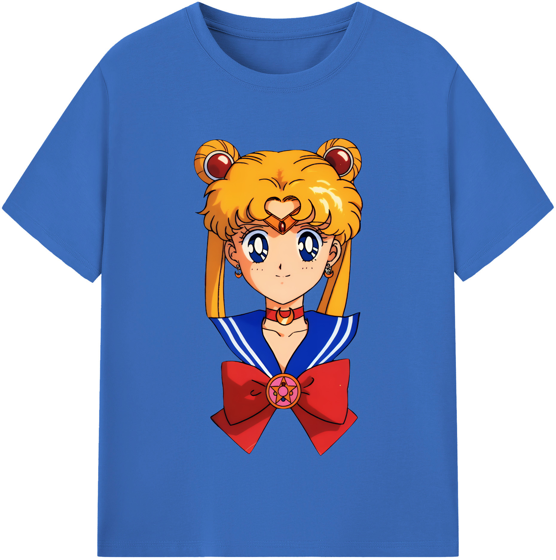 （画像用） 美少女戦士セーラームーン 月野 うさぎ つきの うさぎ Sailor Moon Tsukino Usagi 綿100％半袖Tシャツ（フロントプリント）