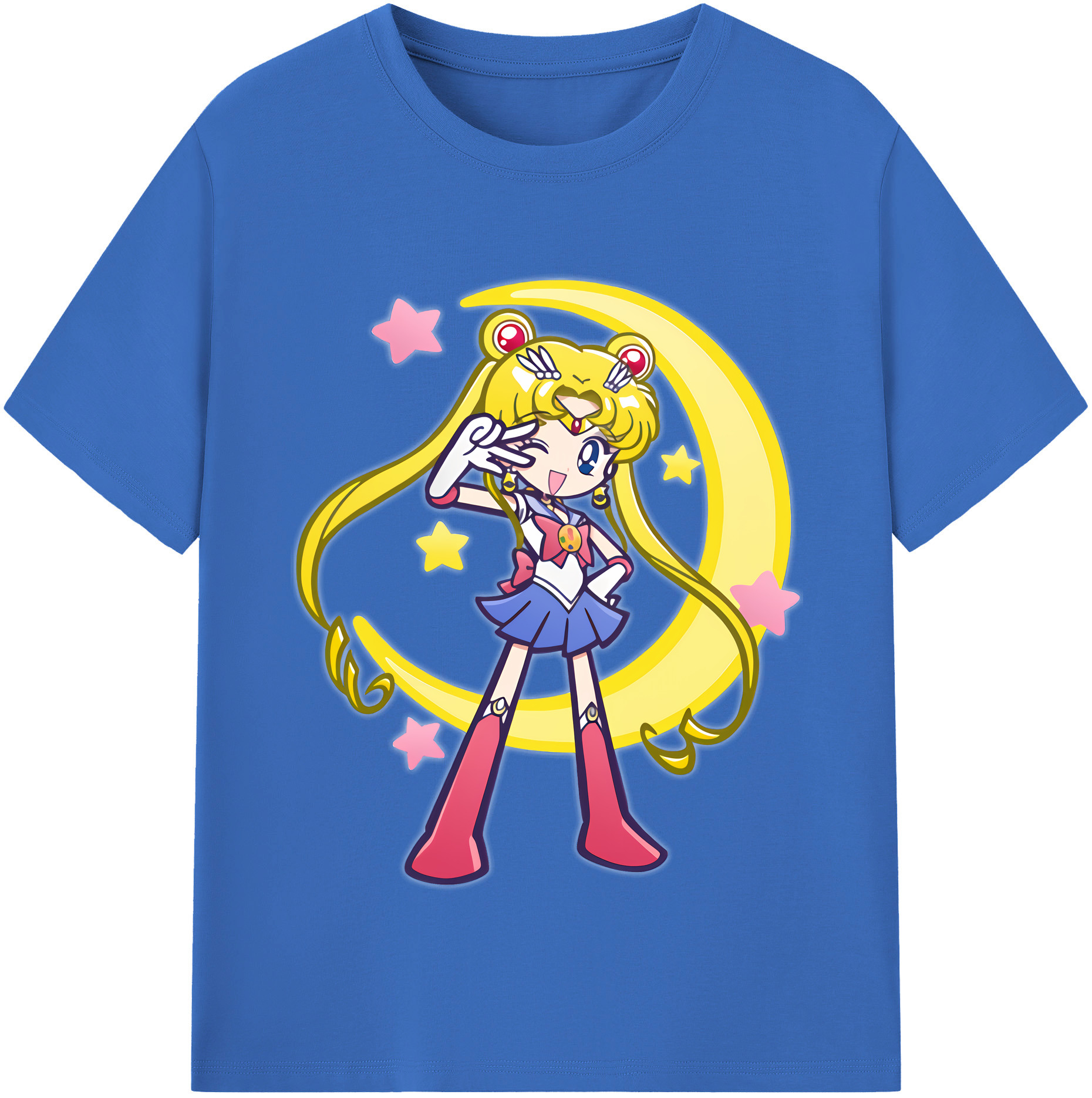 （画像用） 美少女戦士セーラームーン 月野 うさぎ つきの うさぎ Sailor Moon Tsukino Usagi 綿100％半袖Tシャツ（フロントプリント）