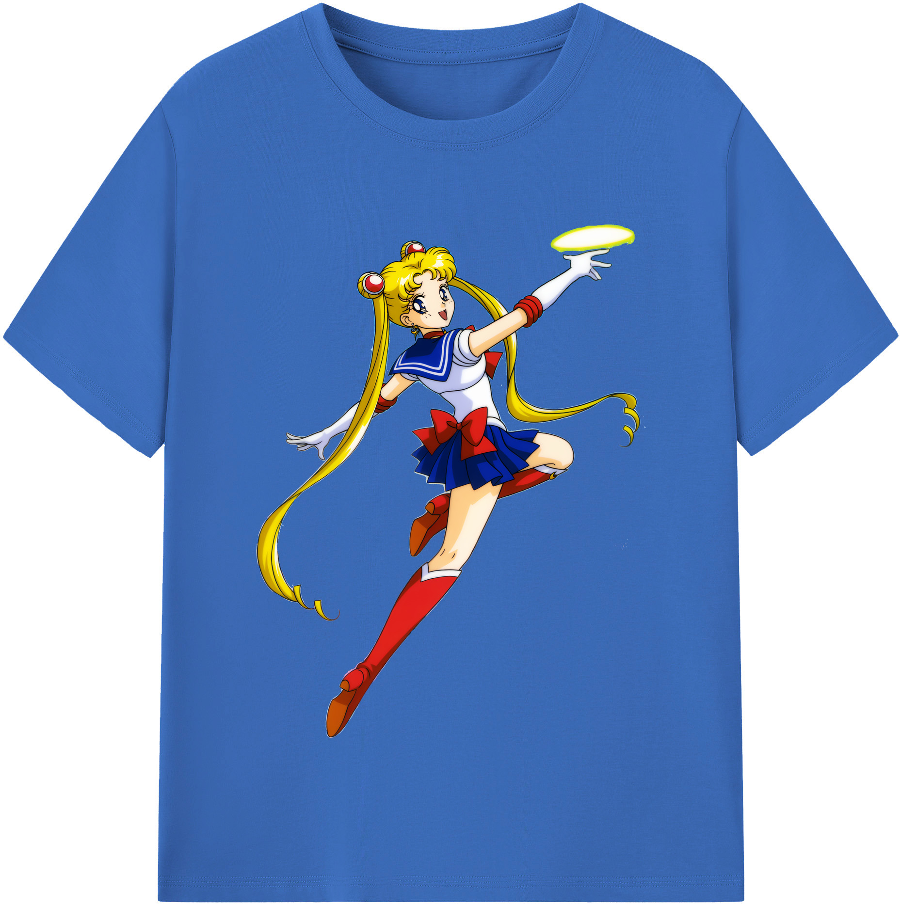 （画像用） 美少女戦士セーラームーン 月野 うさぎ つきの うさぎ Sailor Moon Tsukino Usagi 綿100％半袖Tシャツ（フロントプリント）