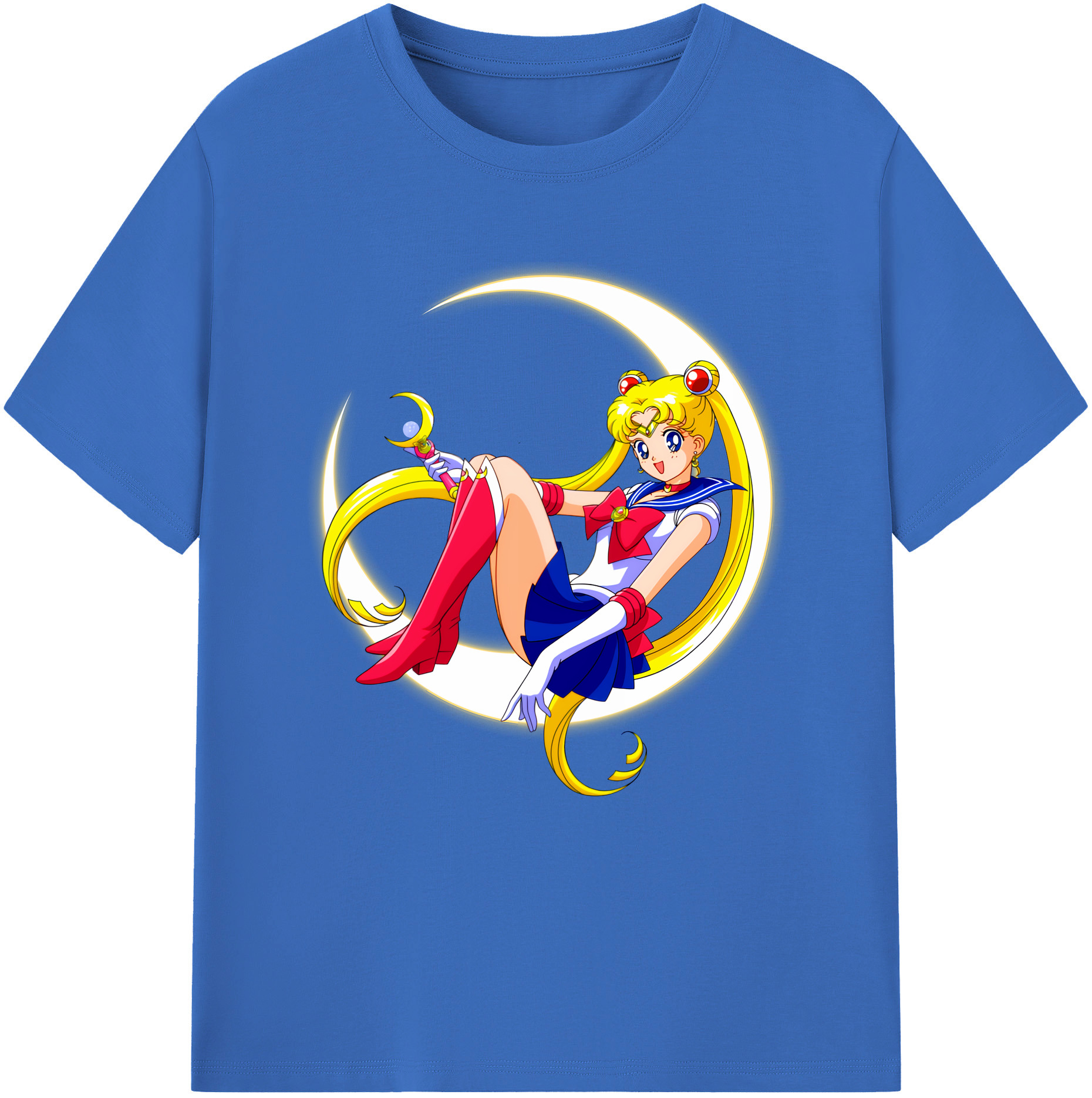 （画像用） 美少女戦士セーラームーン 月野 うさぎ つきの うさぎ Sailor Moon Tsukino Usagi 綿100％半袖Tシャツ（フロントプリント）
