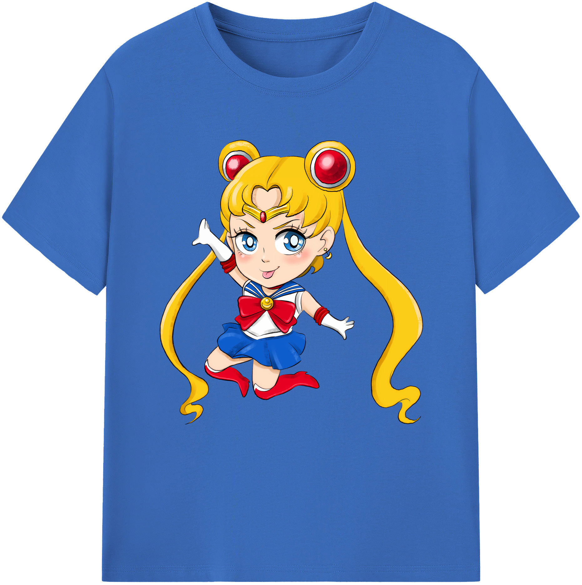 （画像用） 美少女戦士セーラームーン 月野 うさぎ つきの うさぎ Sailor Moon Tsukino Usagi 綿100％半袖Tシャツ（フロントプリント）