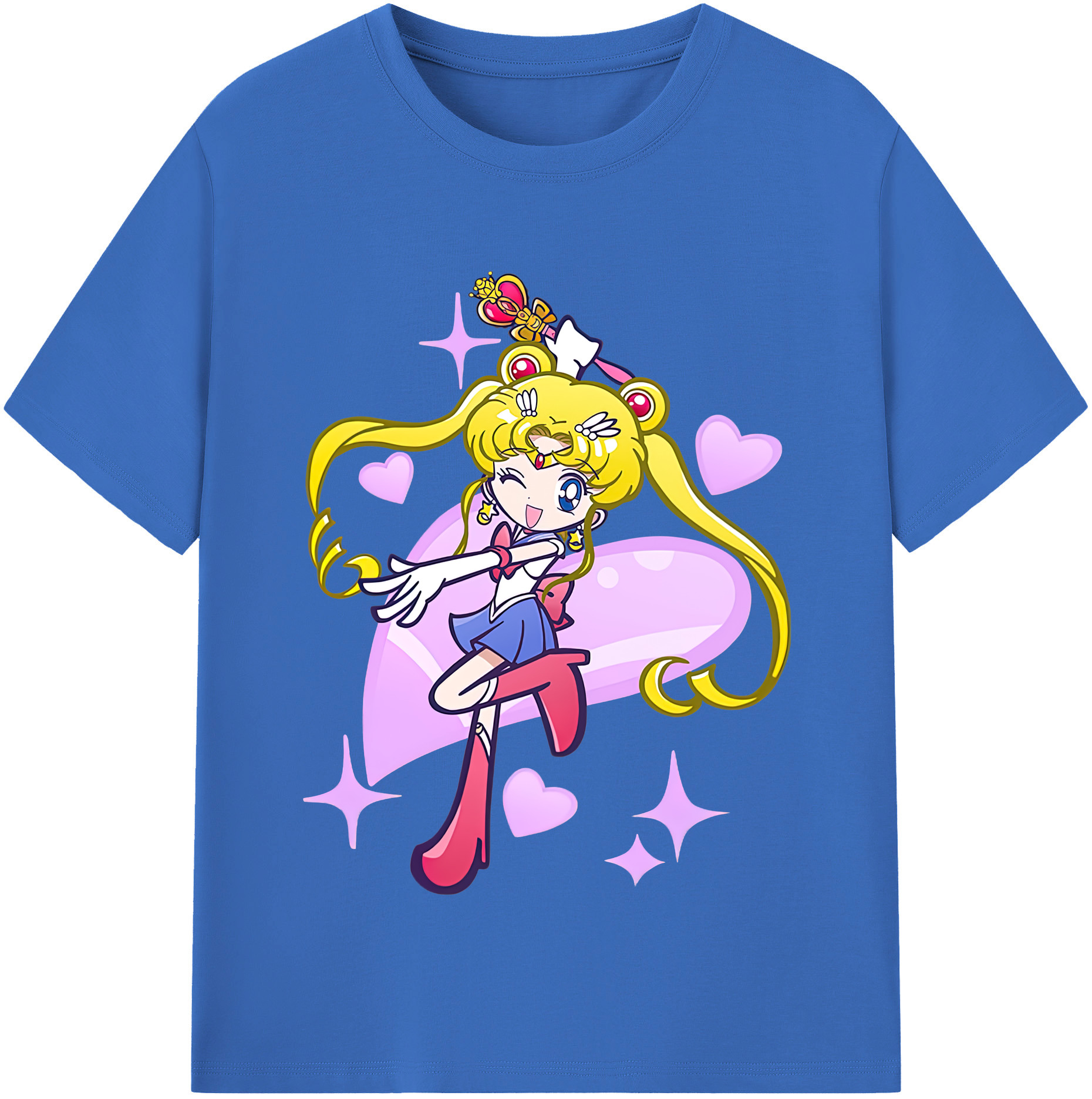 （画像用） 美少女戦士セーラームーン 月野 うさぎ つきの うさぎ Sailor Moon Tsukino Usagi 綿100％半袖Tシャツ（フロントプリント）