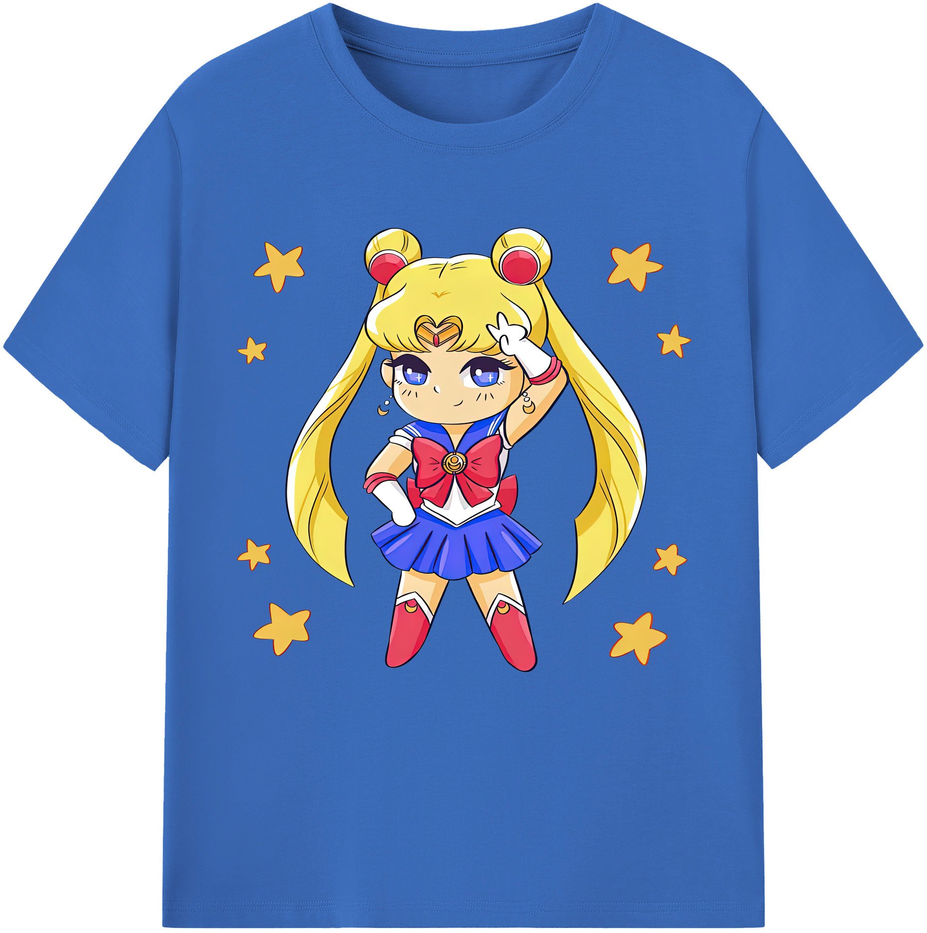 （画像用） 美少女戦士セーラームーン 月野 うさぎ つきの うさぎ Sailor Moon Tsukino Usagi 綿100％半袖Tシャツ（フロントプリント）