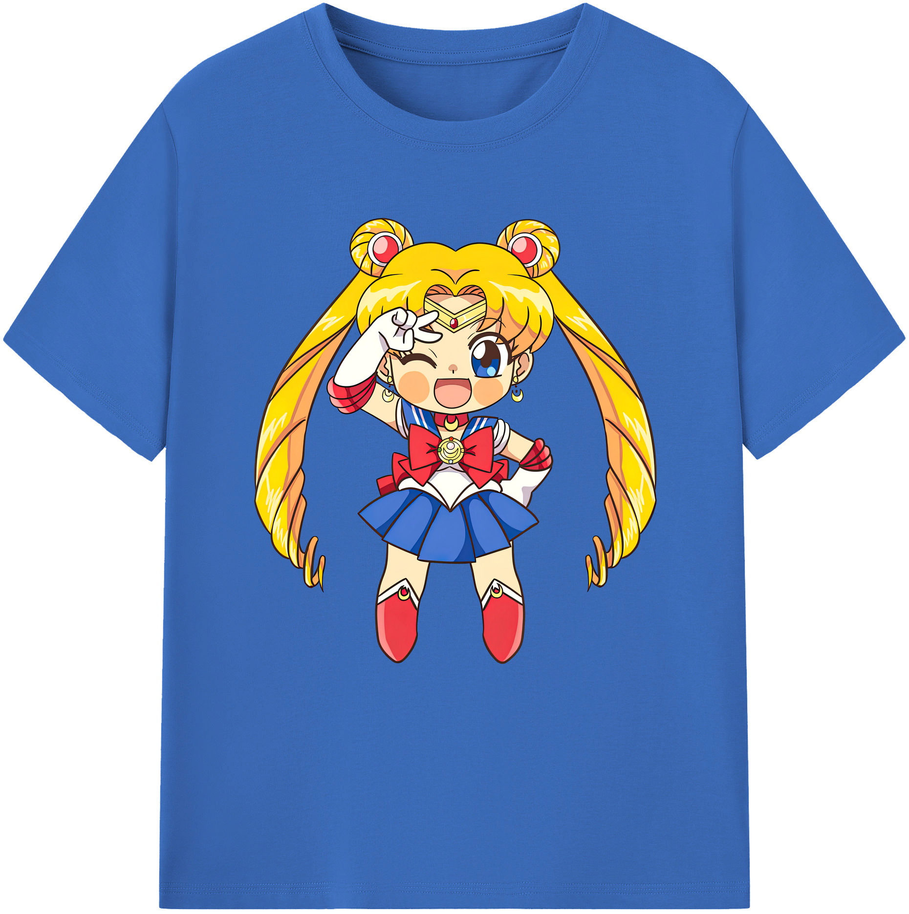 （画像用） 美少女戦士セーラームーン 月野 うさぎ つきの うさぎ Sailor Moon Tsukino Usagi 綿100％半袖Tシャツ（フロントプリント）
