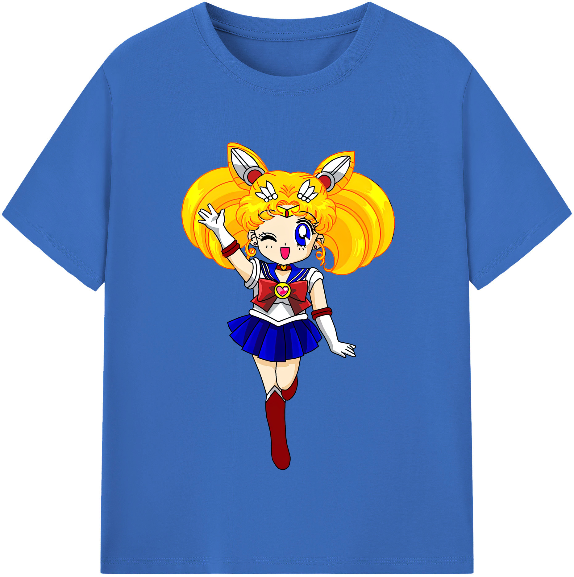 （画像用） 美少女戦士セーラームーン 月野 うさぎ つきの うさぎ Sailor Moon Tsukino Usagi 綿100％半袖Tシャツ（フロントプリント）