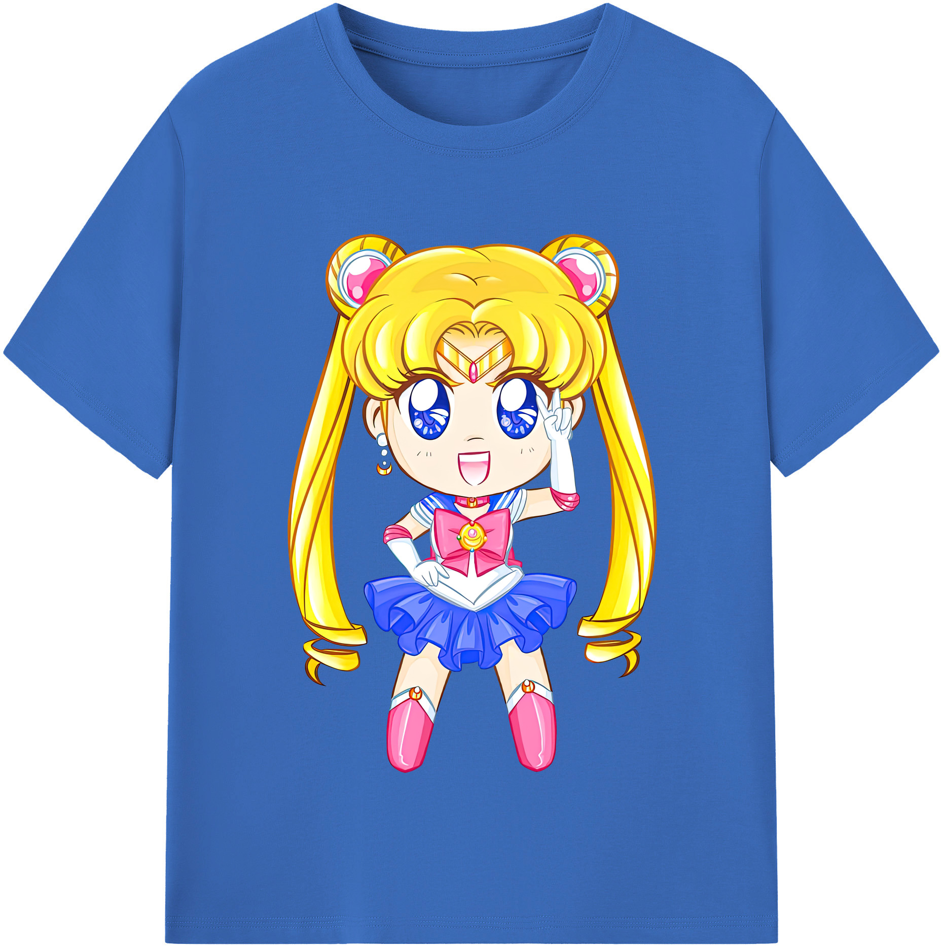 （画像用） 美少女戦士セーラームーン 月野 うさぎ つきの うさぎ Sailor Moon Tsukino Usagi 綿100％半袖Tシャツ（フロントプリント）