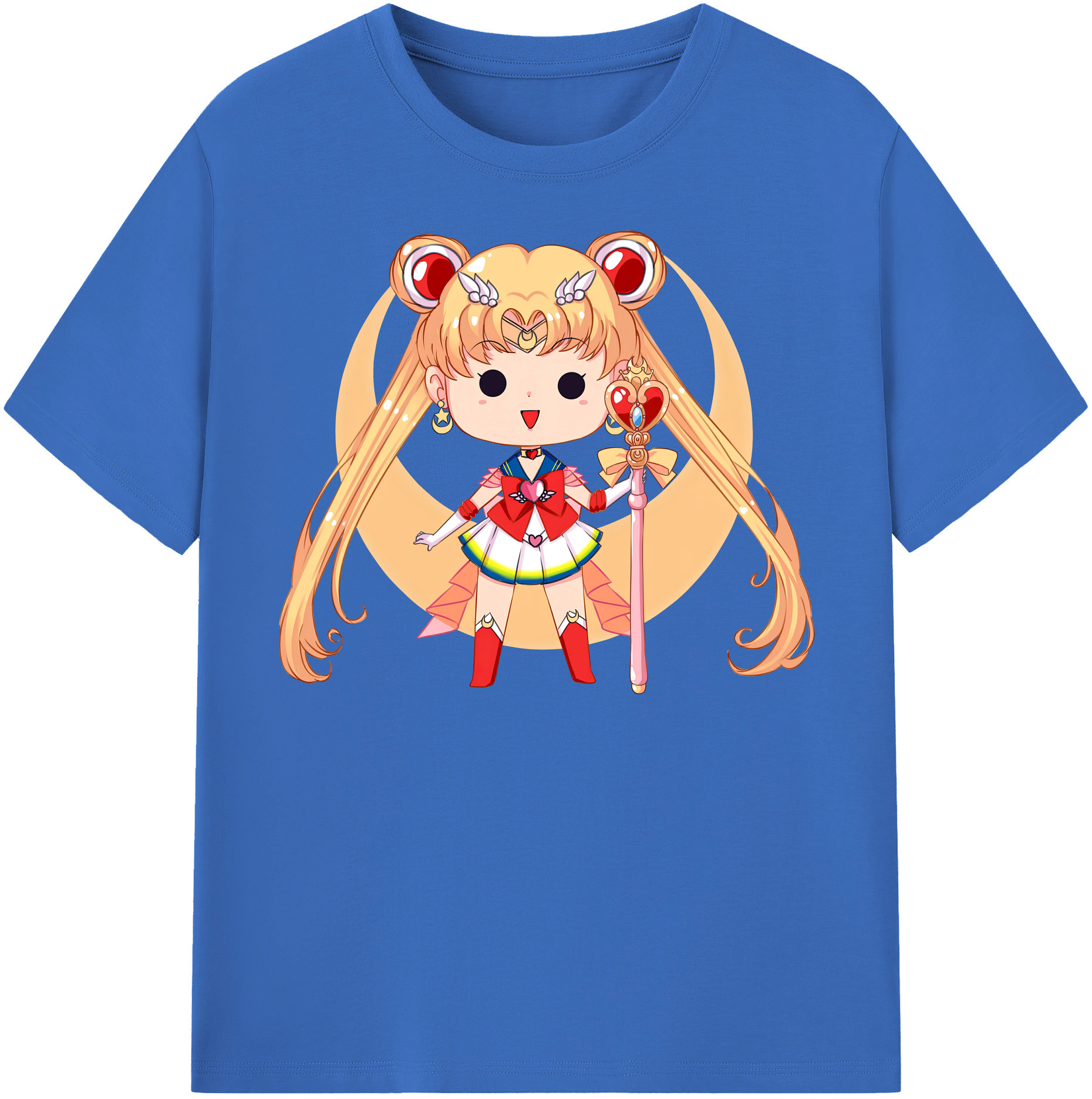 （画像用） 美少女戦士セーラームーン 月野 うさぎ つきの うさぎ Sailor Moon Tsukino Usagi 綿100％半袖Tシャツ（フロントプリント）