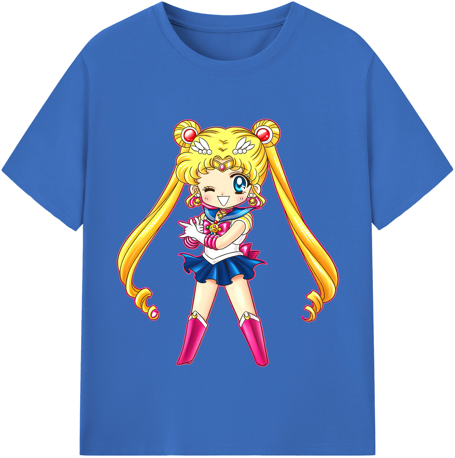 （画像用） 美少女戦士セーラームーン 月野 うさぎ つきの うさぎ Sailor Moon Tsukino Usagi 綿100％半袖Tシャツ（フロントプリント）