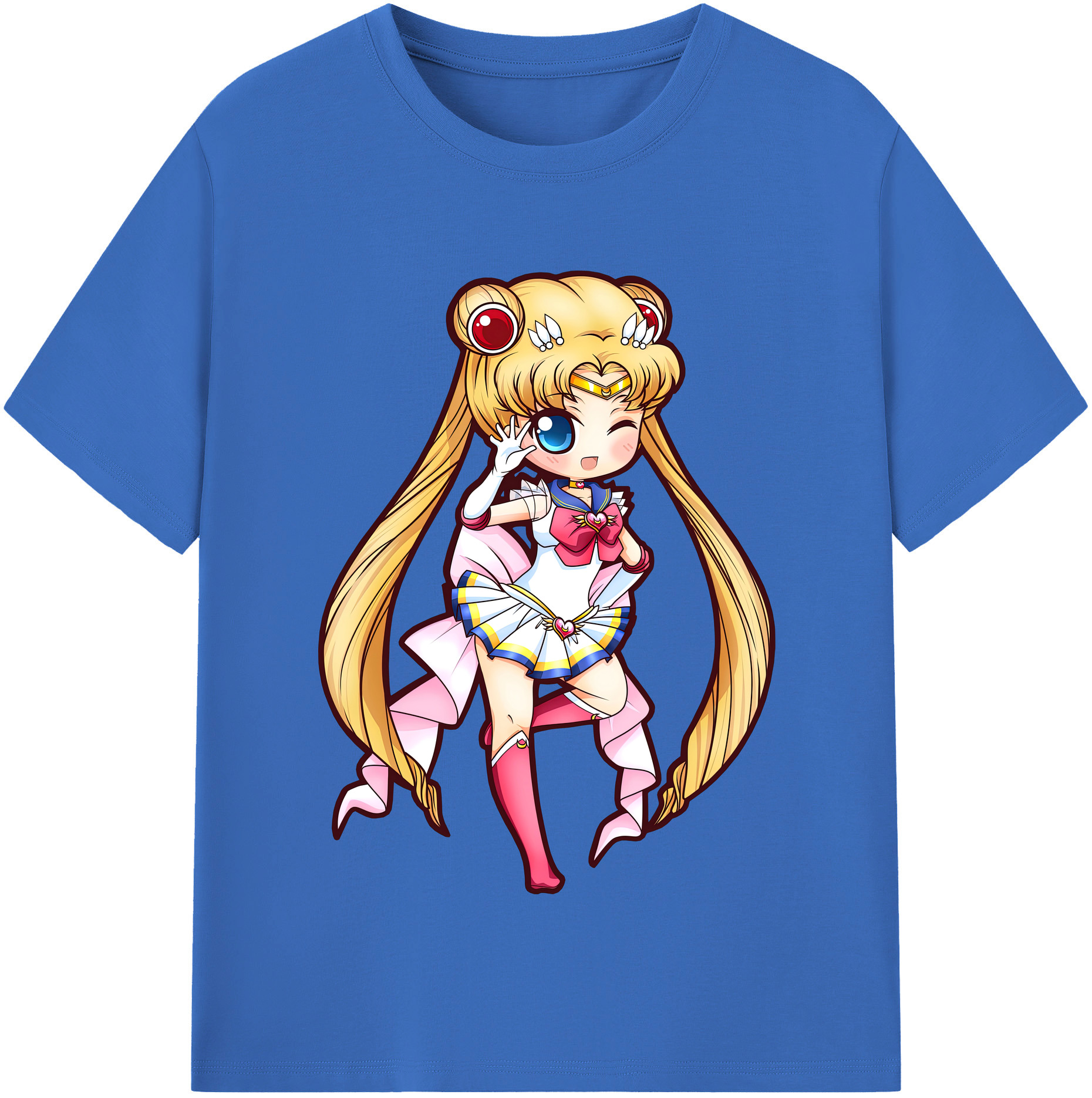（画像用） 美少女戦士セーラームーン 月野 うさぎ つきの うさぎ Sailor Moon Tsukino Usagi 綿100％半袖Tシャツ（フロントプリント）