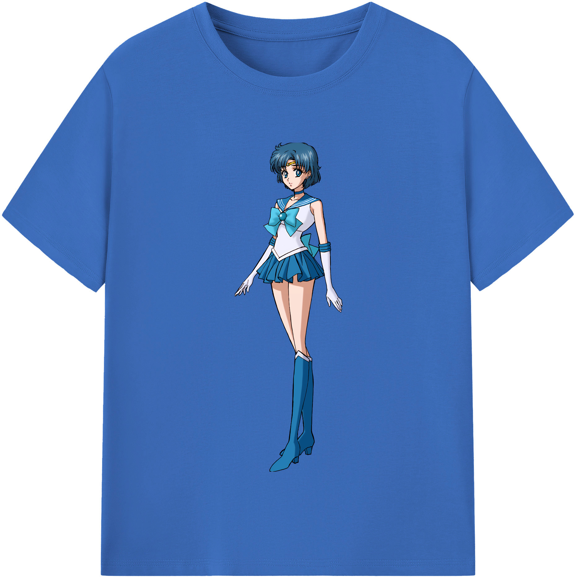 （画像用） 美少女戦士セーラームーン 水野 亜美 みずの あみ Sailor Moon Mizuno Ami 綿100％半袖Tシャツ（フロントプリント）