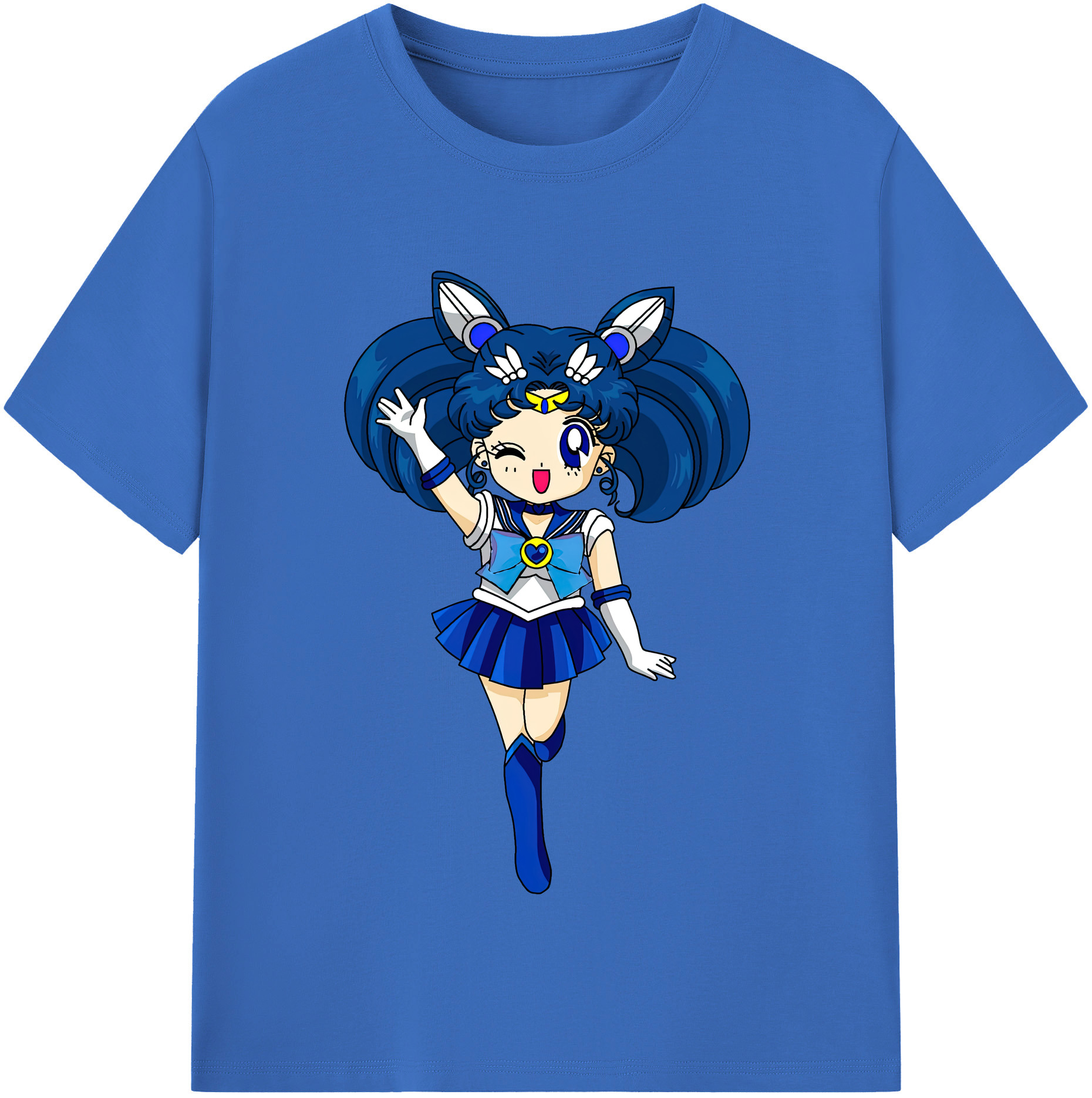 （画像用） 美少女戦士セーラームーン 水野 亜美 みずの あみ Sailor Moon Mizuno Ami 綿100％半袖Tシャツ（フロントプリント）