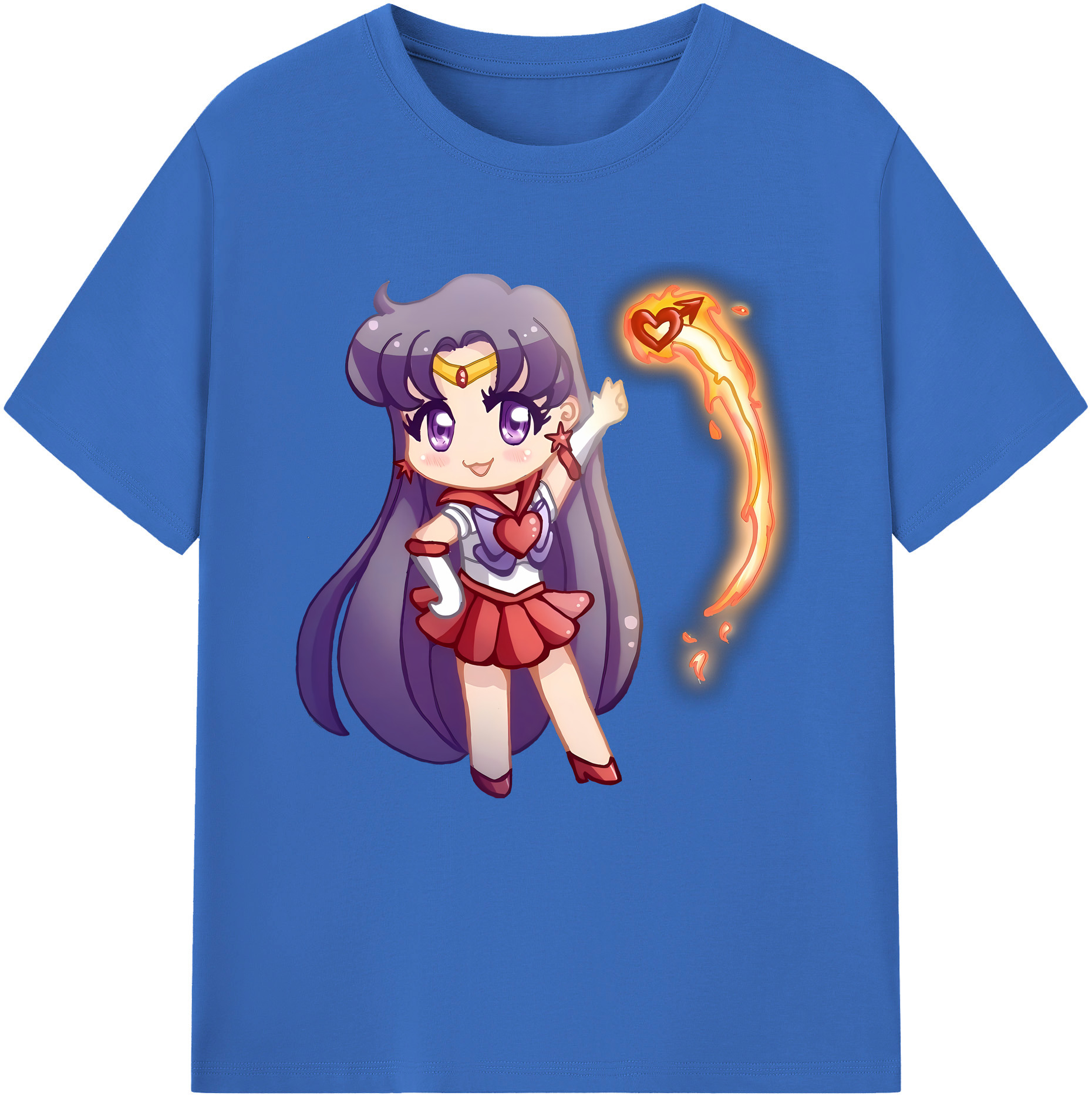 （画像用） 美少女戦士セーラームーン 火野レイ ひの レイ Sailor Moon Hino Rei （セーラーマーズ,Sailor Mars） 綿100％半袖Tシャツ（フロントプリント）