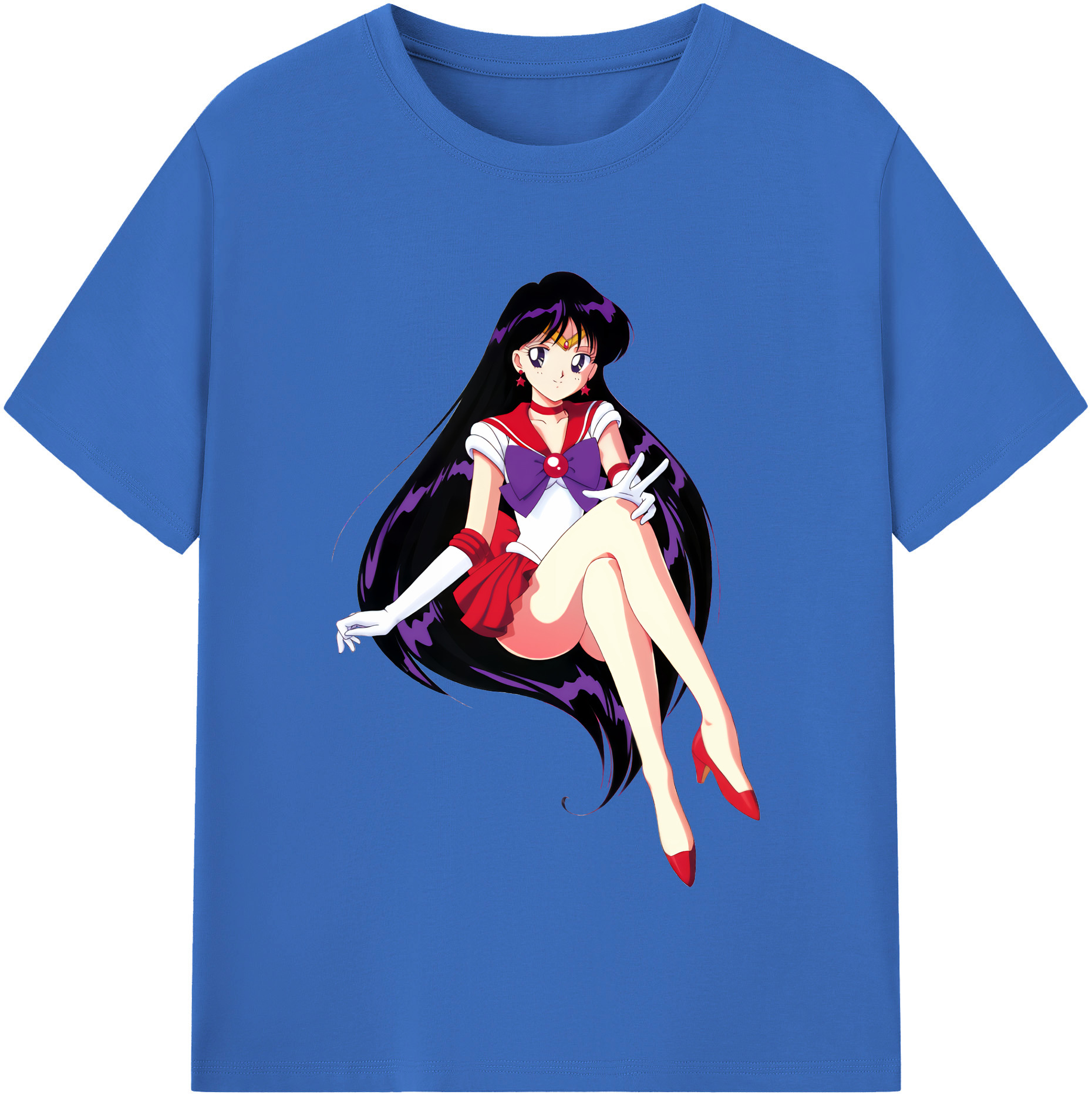 （画像用） 美少女戦士セーラームーン 火野レイ ひの レイ Sailor Moon Hino Rei （セーラーマーズ,Sailor Mars） 綿100％半袖Tシャツ（フロントプリント）