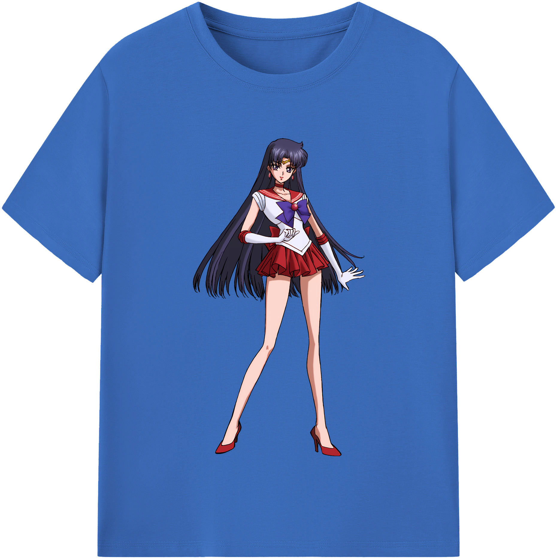 （画像用） 美少女戦士セーラームーン 火野レイ ひの レイ Sailor Moon Hino Rei （セーラーマーズ,Sailor Mars） 綿100％半袖Tシャツ（フロントプリント）