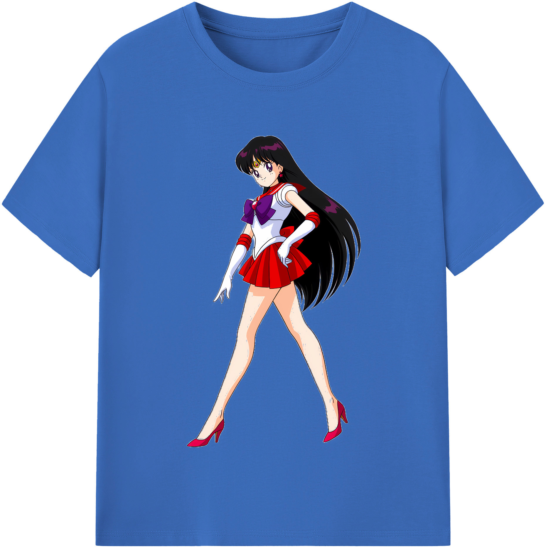 （画像用） 美少女戦士セーラームーン 火野レイ ひの レイ Sailor Moon Hino Rei （セーラーマーズ,Sailor Mars） 綿100％半袖Tシャツ（フロントプリント）