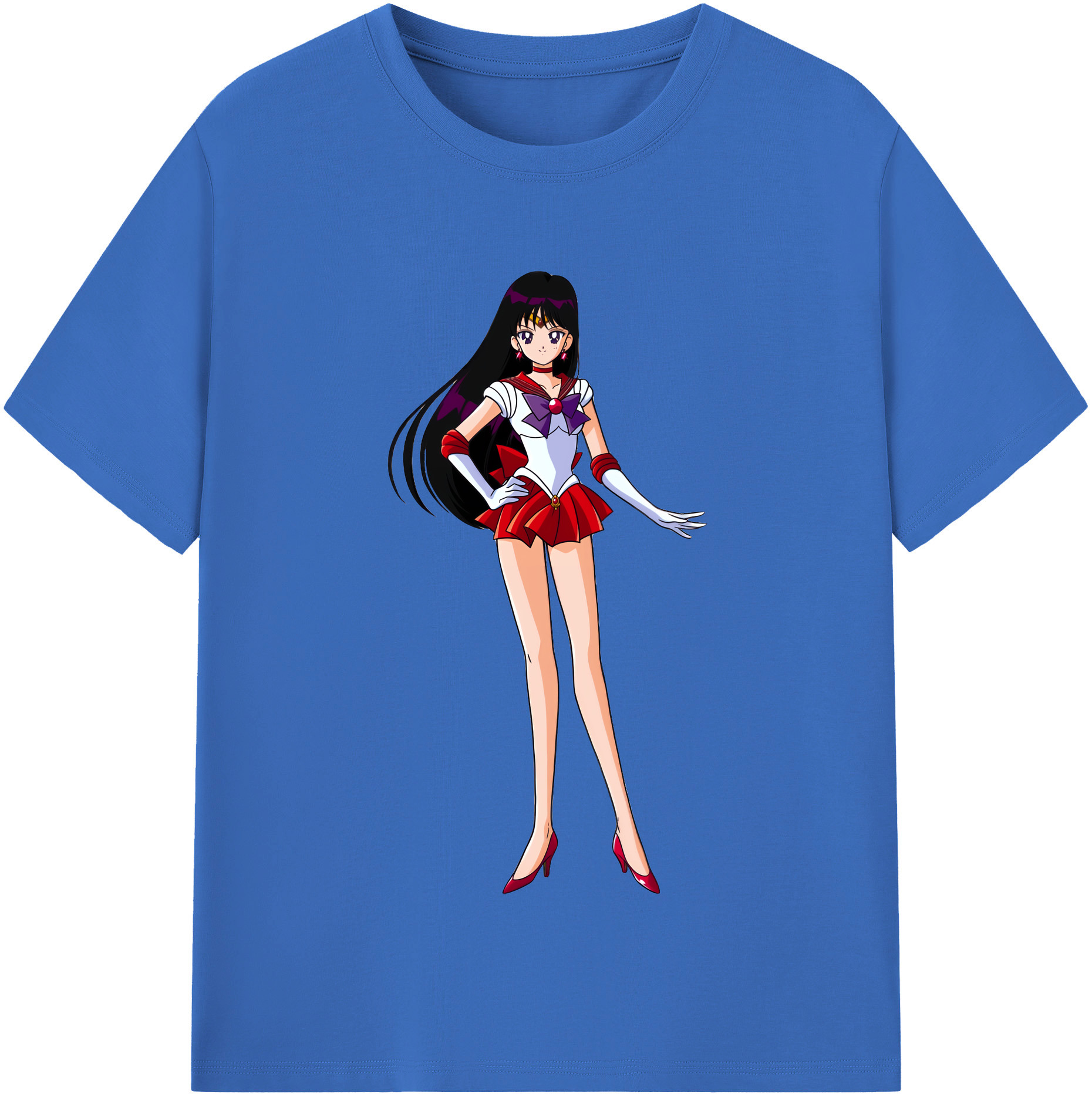 （画像用） 美少女戦士セーラームーン 火野レイ ひの レイ Sailor Moon Hino Rei （セーラーマーズ,Sailor Mars） 綿100％半袖Tシャツ（フロントプリント）