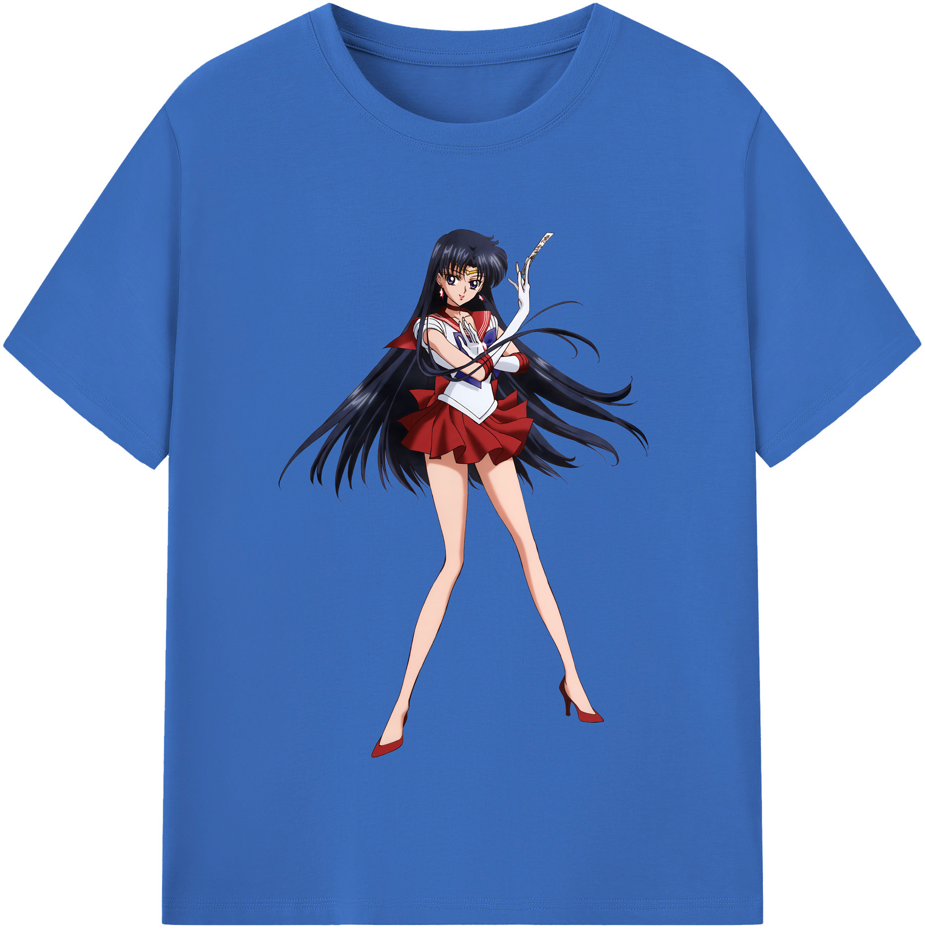 （画像用） 美少女戦士セーラームーン 火野レイ ひの レイ Sailor Moon Hino Rei （セーラーマーズ,Sailor Mars） 綿100％半袖Tシャツ（フロントプリント）