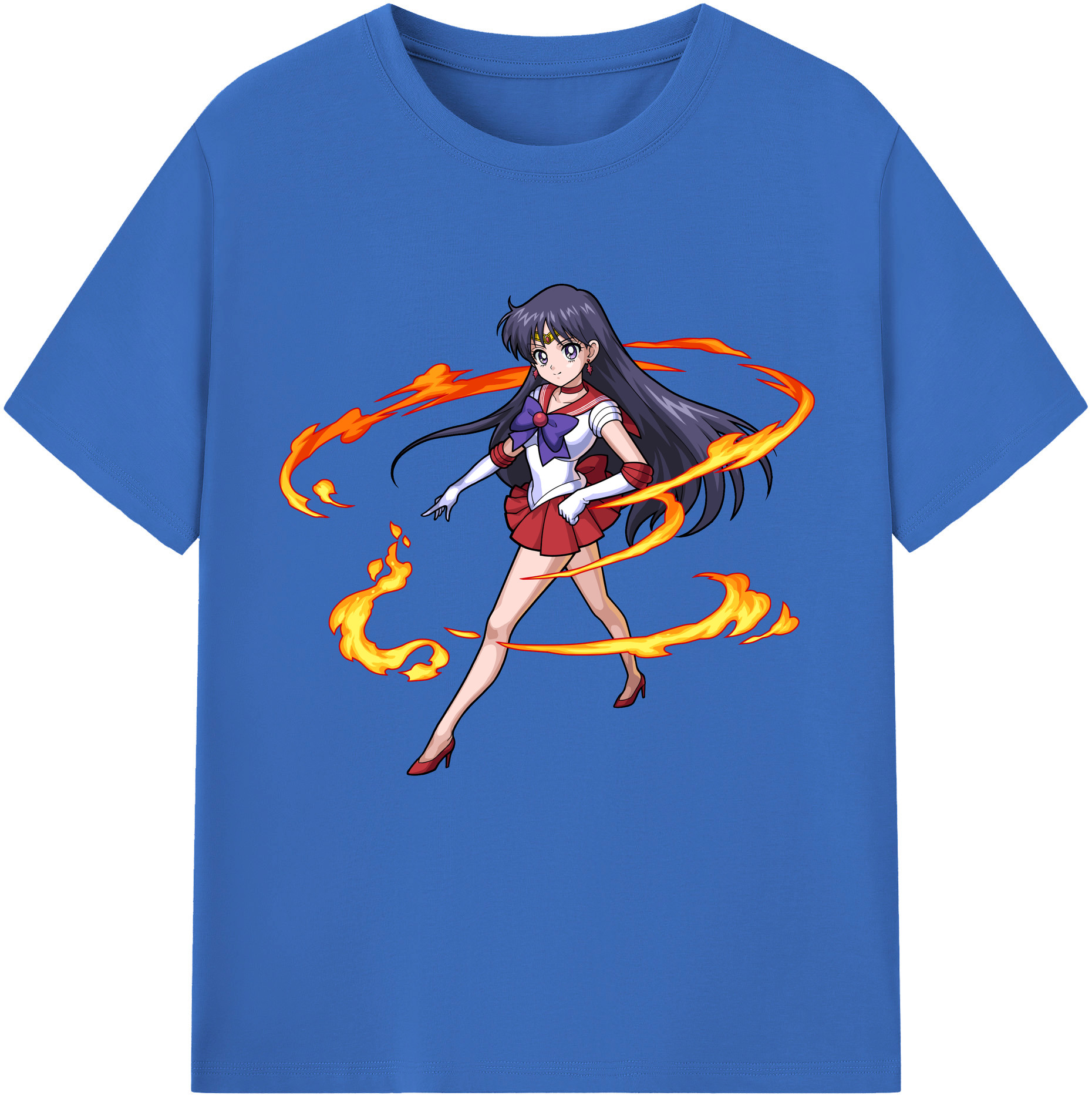 （画像用） 美少女戦士セーラームーン 火野レイ ひの レイ Sailor Moon Hino Rei （セーラーマーズ,Sailor Mars） 綿100％半袖Tシャツ（フロントプリント）