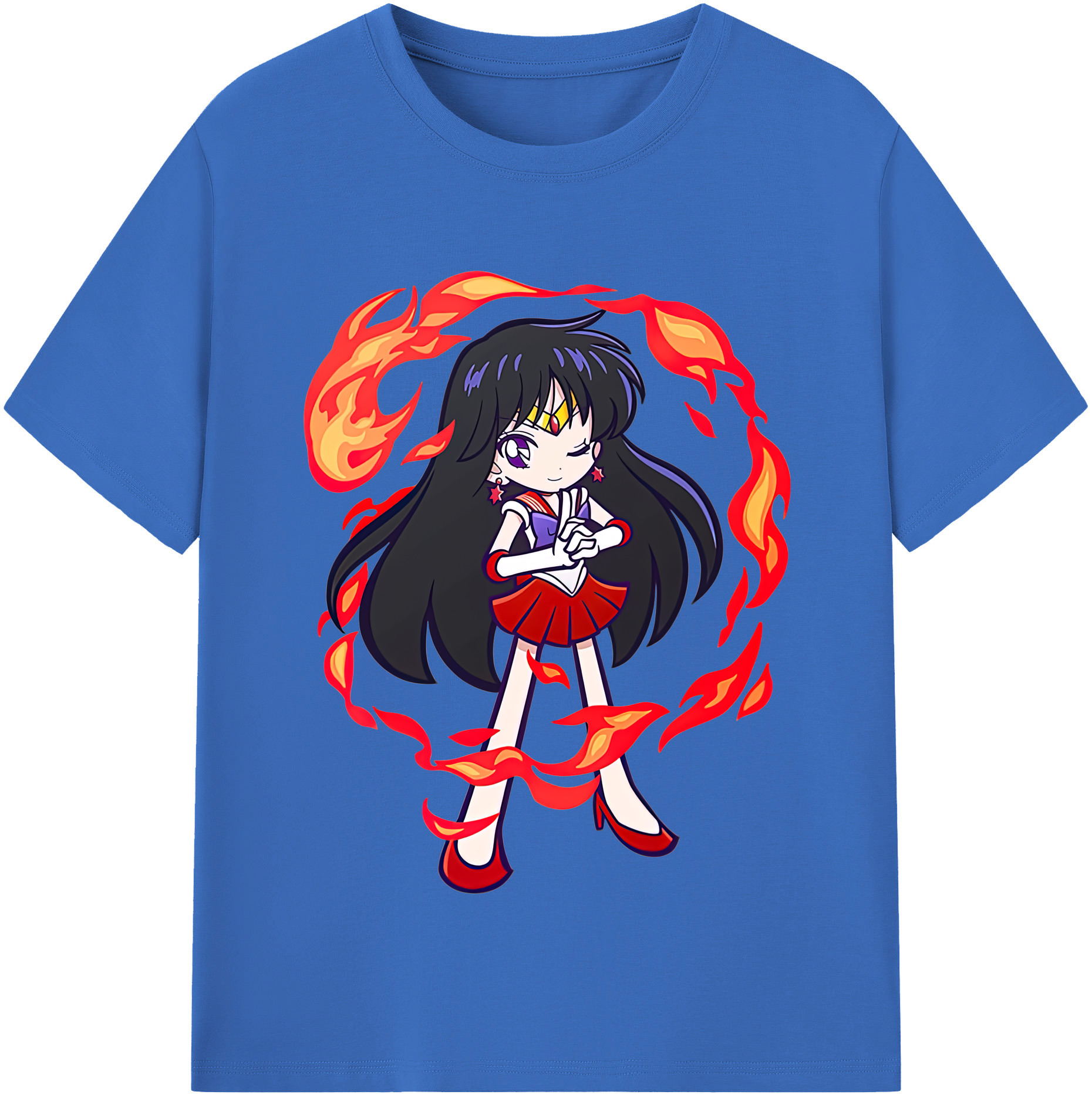 （画像用） 美少女戦士セーラームーン 火野レイ ひの レイ Sailor Moon Hino Rei （セーラーマーズ,Sailor Mars） 綿100％半袖Tシャツ（フロントプリント）