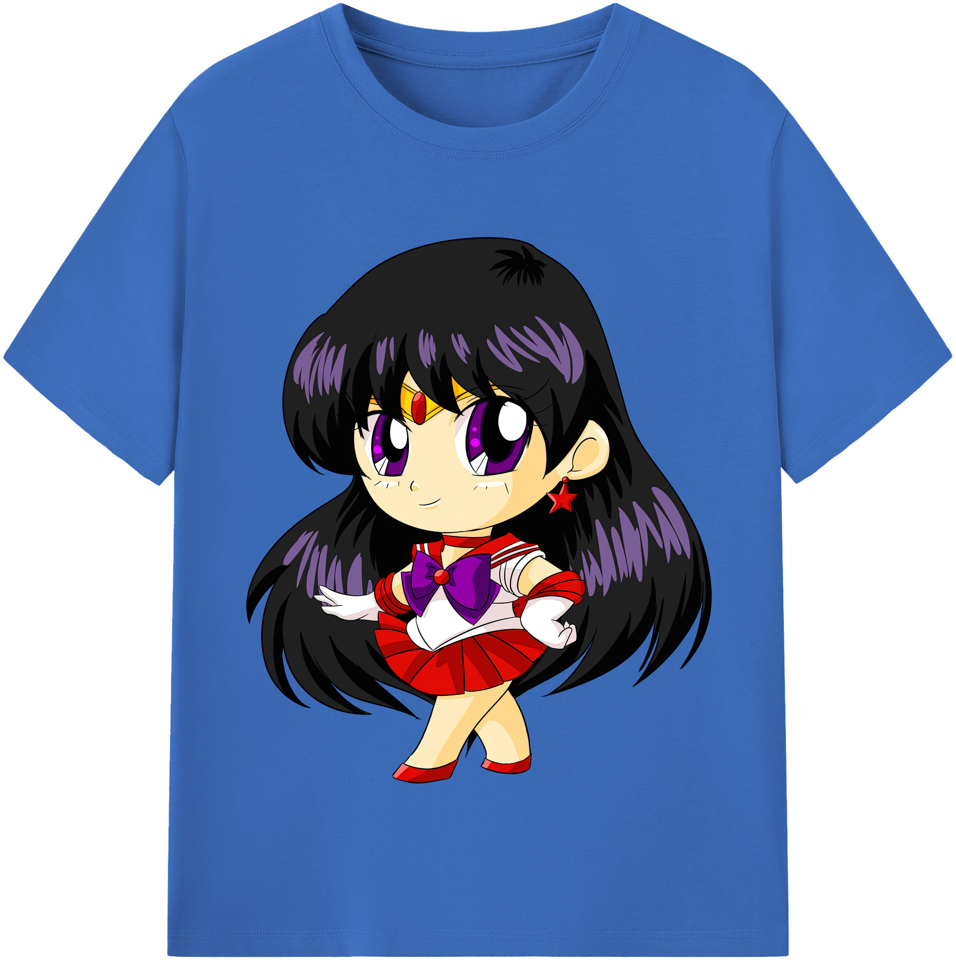 （画像用） 美少女戦士セーラームーン 火野レイ ひの レイ Sailor Moon Hino Rei （セーラーマーズ,Sailor Mars） 綿100％半袖Tシャツ（フロントプリント）