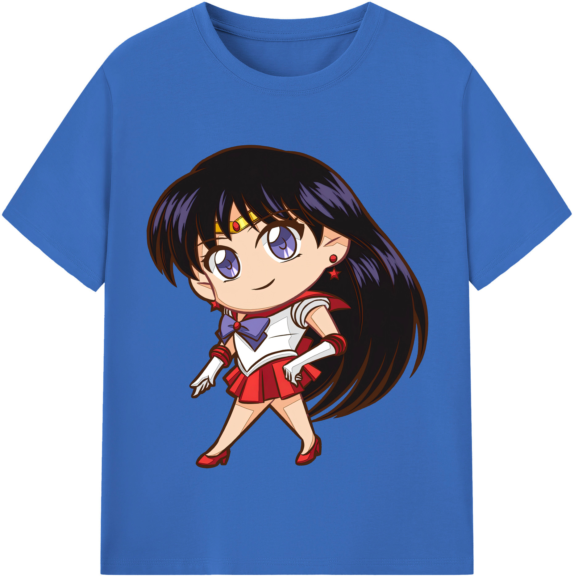 （画像用） 美少女戦士セーラームーン 火野レイ ひの レイ Sailor Moon Hino Rei （セーラーマーズ,Sailor Mars） 綿100％半袖Tシャツ（フロントプリント）