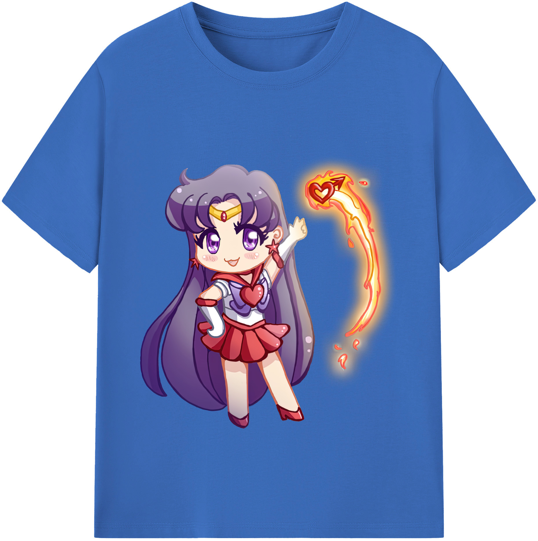 （画像用） 美少女戦士セーラームーン 火野レイ ひの レイ Sailor Moon Hino Rei （セーラーマーズ,Sailor Mars） 綿100％半袖Tシャツ（フロントプリント）