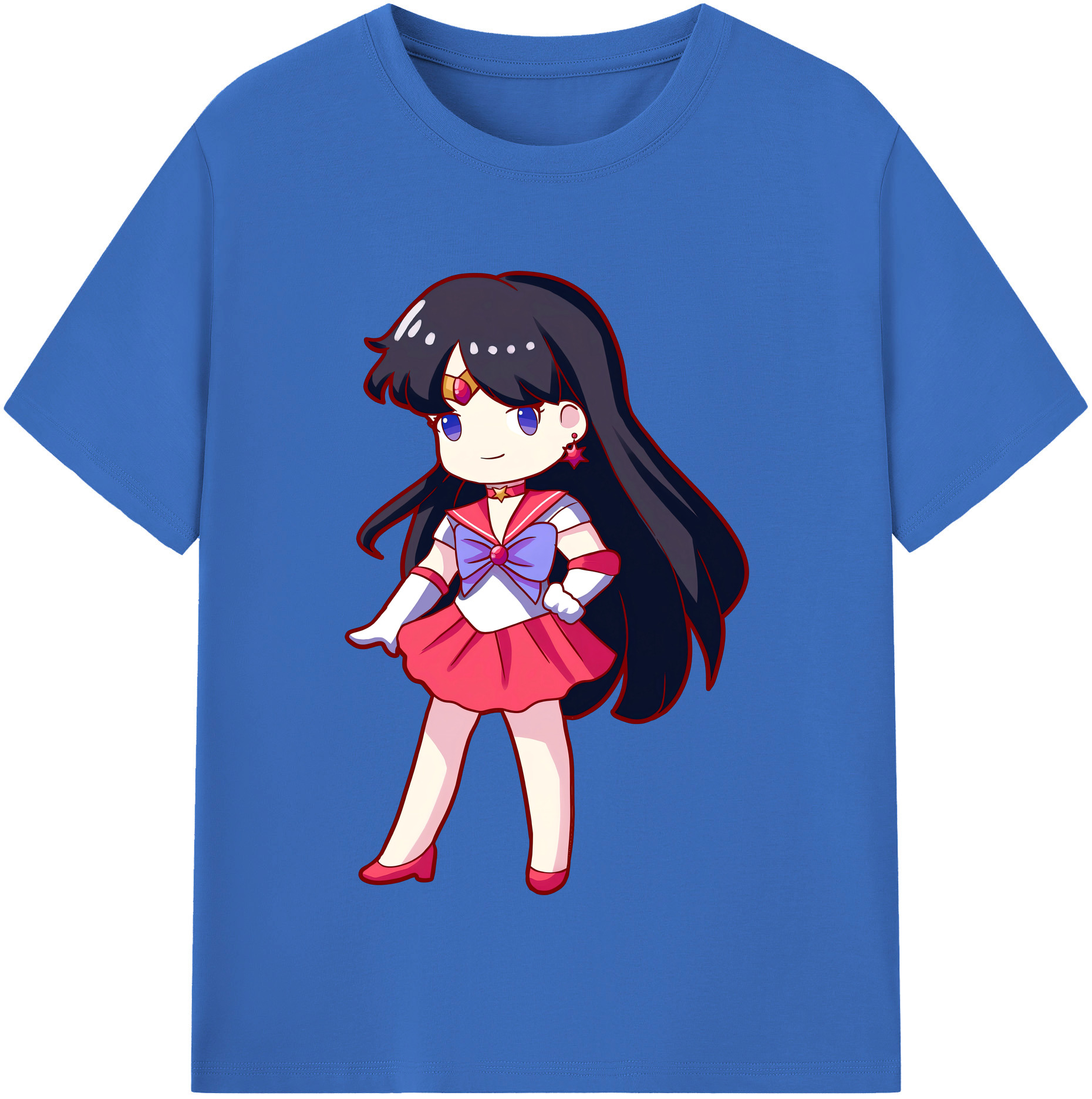 （画像用） 美少女戦士セーラームーン 火野レイ ひの レイ Sailor Moon Hino Rei （セーラーマーズ,Sailor Mars） 綿100％半袖Tシャツ（フロントプリント）