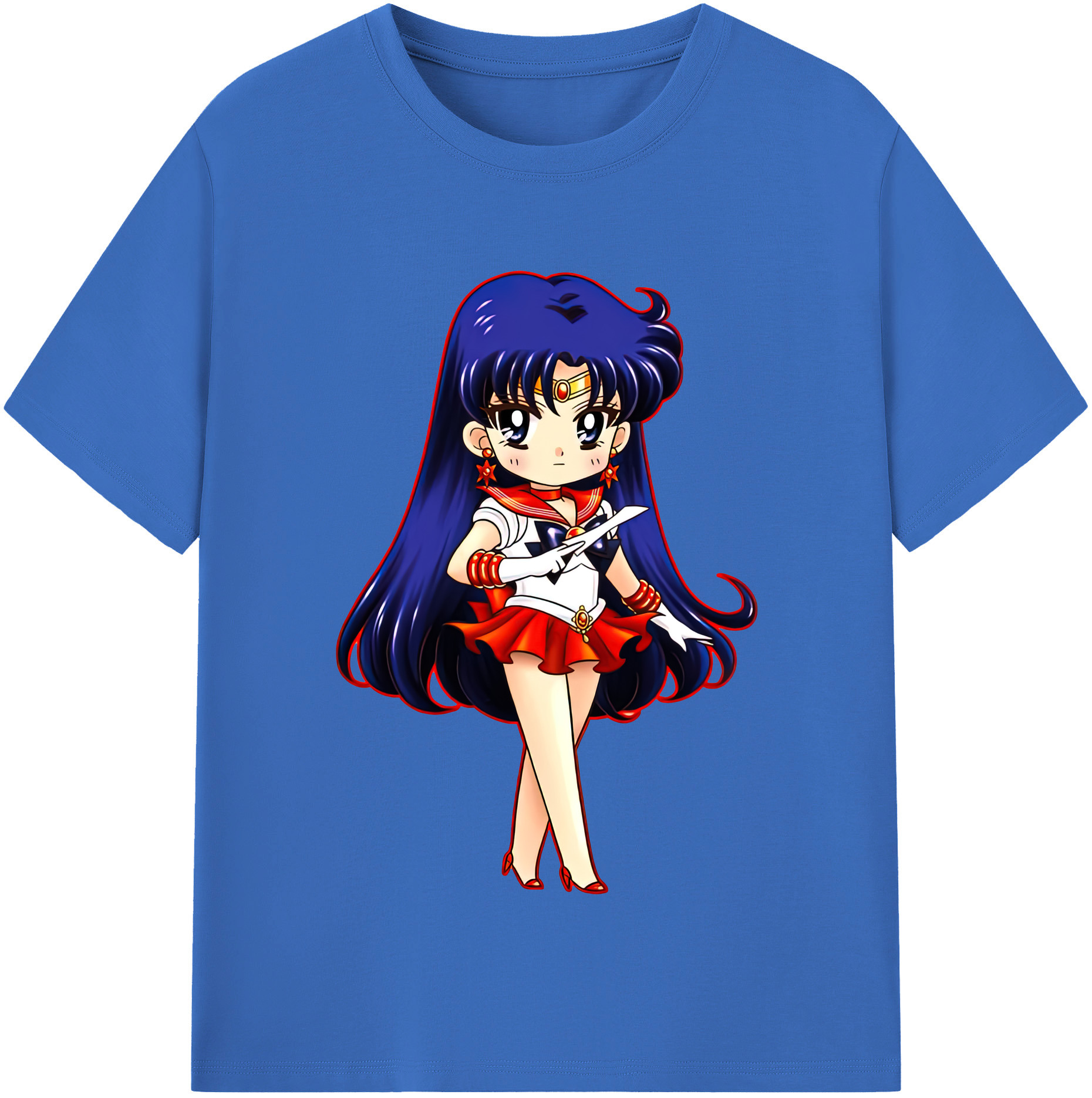 （画像用） 美少女戦士セーラームーン 火野レイ ひの レイ Sailor Moon Hino Rei （セーラーマーズ,Sailor Mars） 綿100％半袖Tシャツ（フロントプリント）