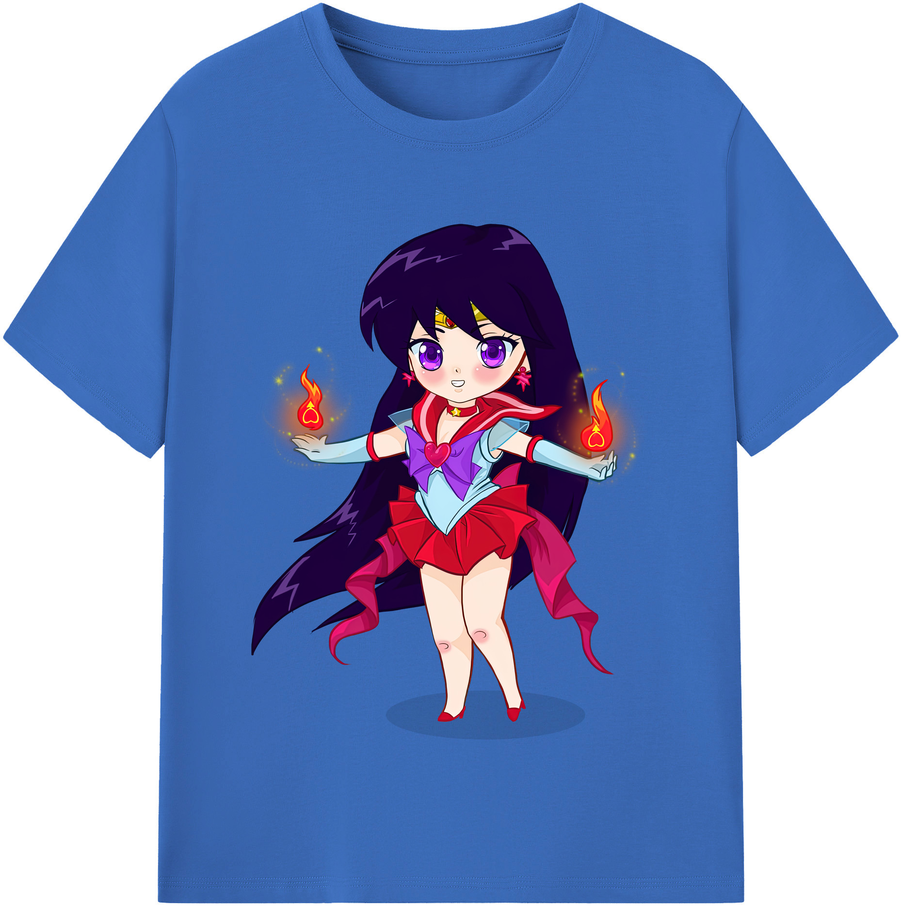 （画像用） 美少女戦士セーラームーン 火野レイ ひの レイ Sailor Moon Hino Rei （セーラーマーズ,Sailor Mars） 綿100％半袖Tシャツ（フロントプリント）