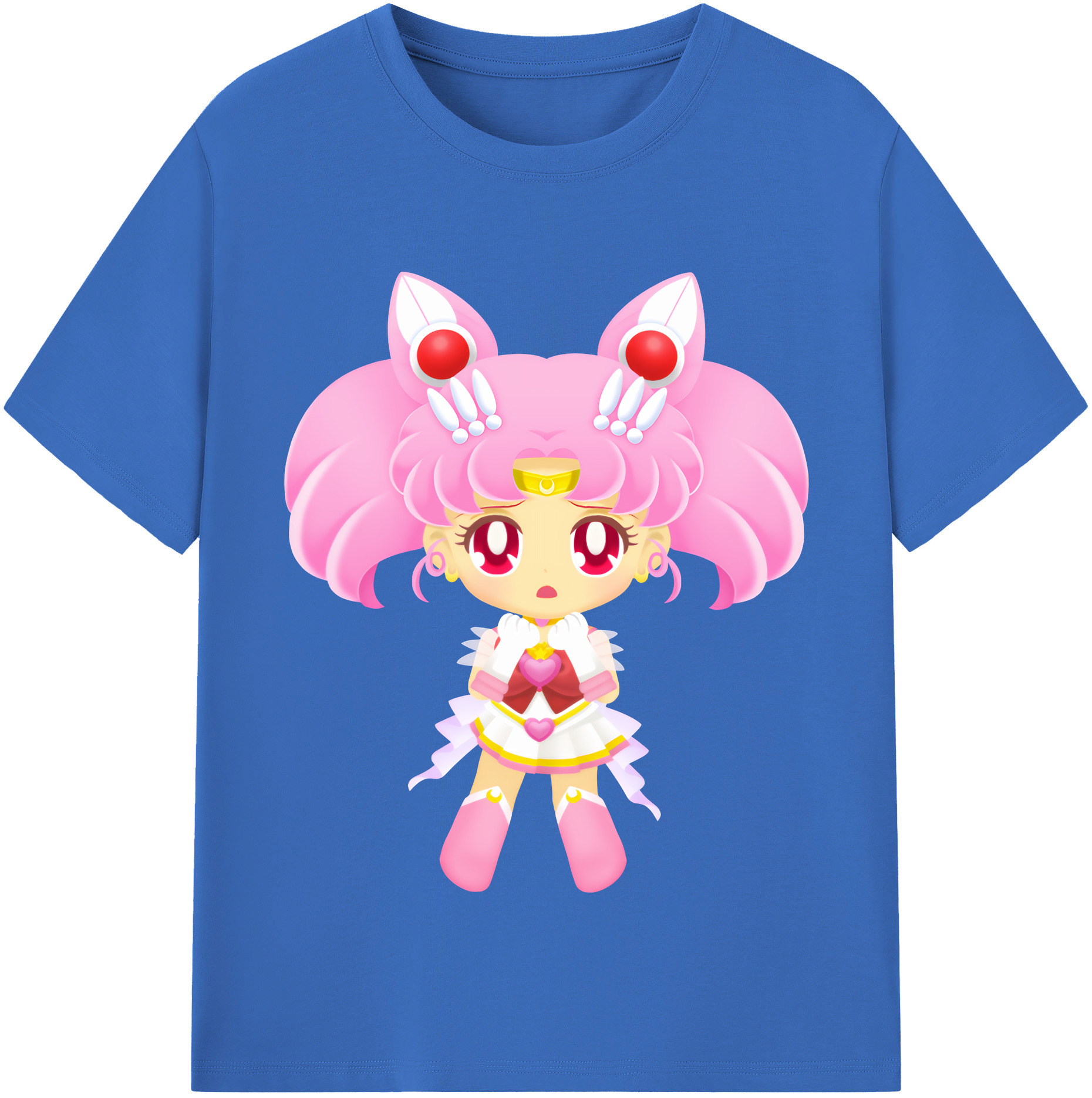 （画像用） 美少女戦士セーラームーン ちびうさ Sailor Moon Chibiusa Tsukino Usagi Small Lady Serenity 綿100％半袖Tシャツ（フロントプリント）