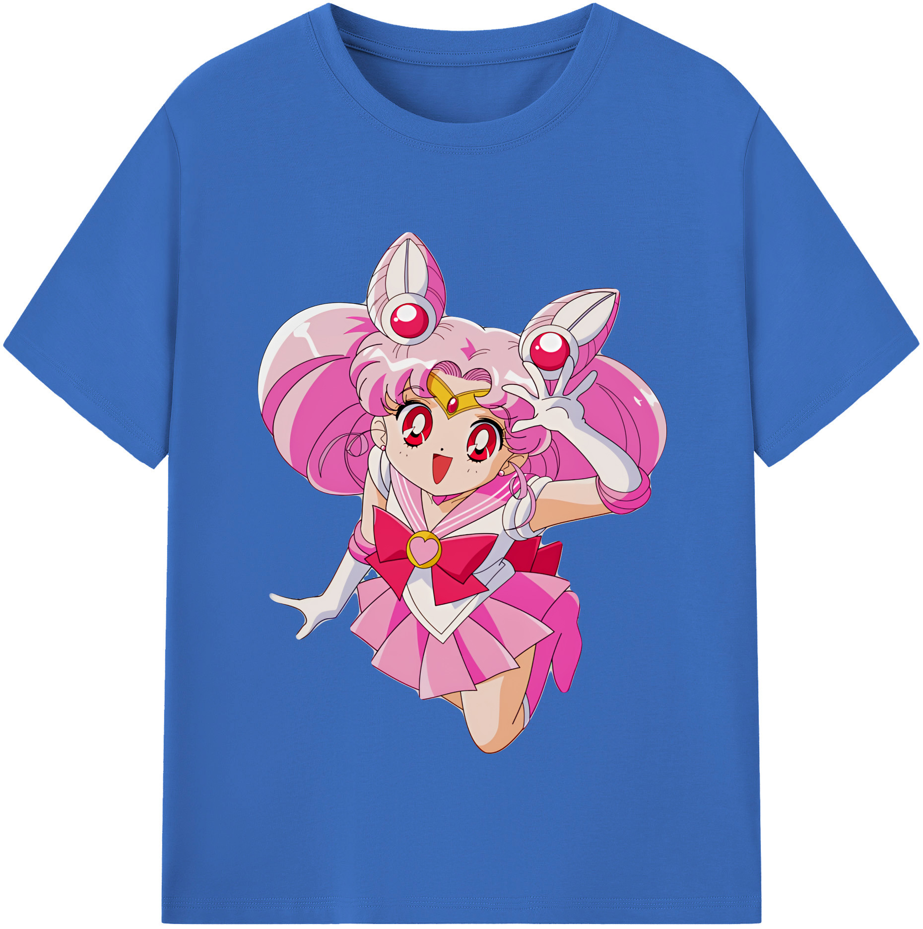 （画像用） 美少女戦士セーラームーン ちびうさ Sailor Moon Chibiusa Tsukino Usagi Small Lady Serenity 綿100％半袖Tシャツ（フロントプリント）