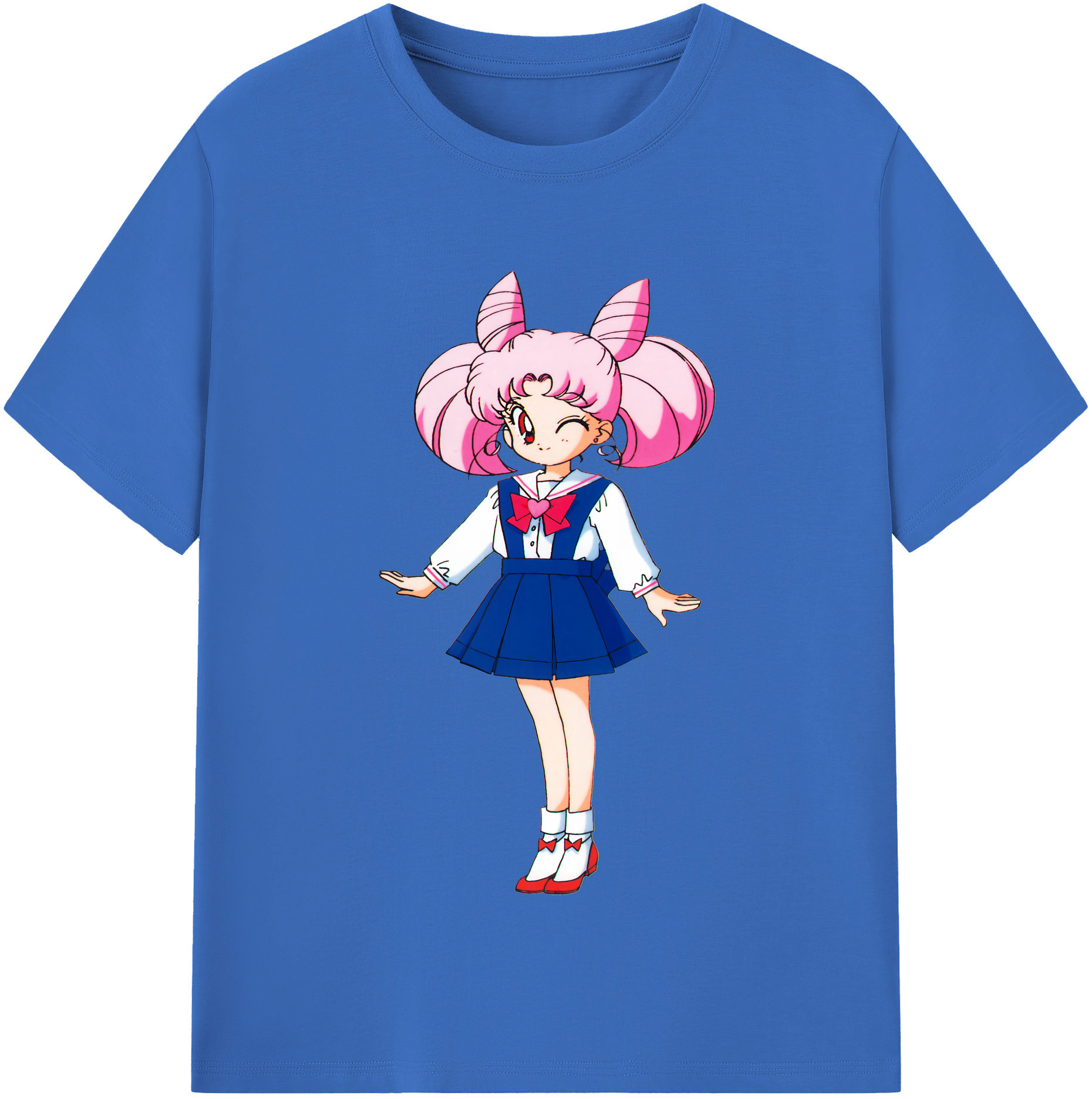（画像用） 美少女戦士セーラームーン ちびうさ Sailor Moon Chibiusa Tsukino Usagi Small Lady Serenity 綿100％半袖Tシャツ（フロントプリント）